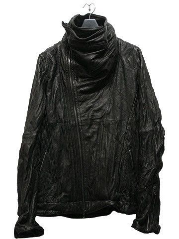Julius Grail Archive Julius Most Signature Cowl Neck Leather Jacket Size US M / EU 48-50 / 2 - 3 Thumbnail