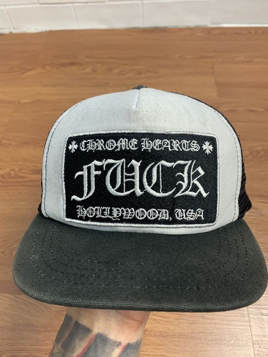 Chrome Hearts OG Chrome Hearts 'FUCK' Otto Trucker Hat | Grailed