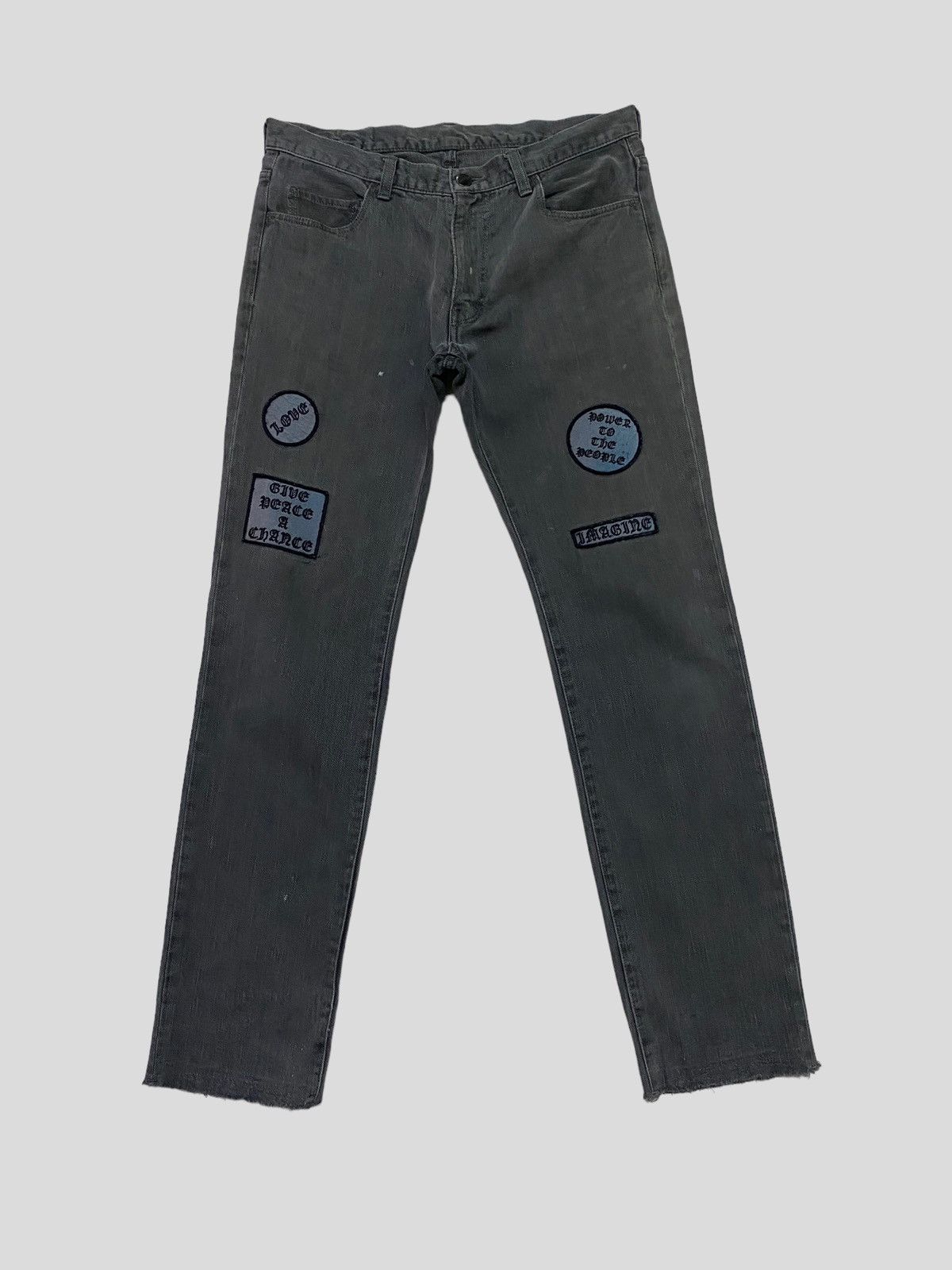 Pre-owned Number N Ine Number (n)ine Awo4 'give Peace A Chance' Denim Jeans In Black