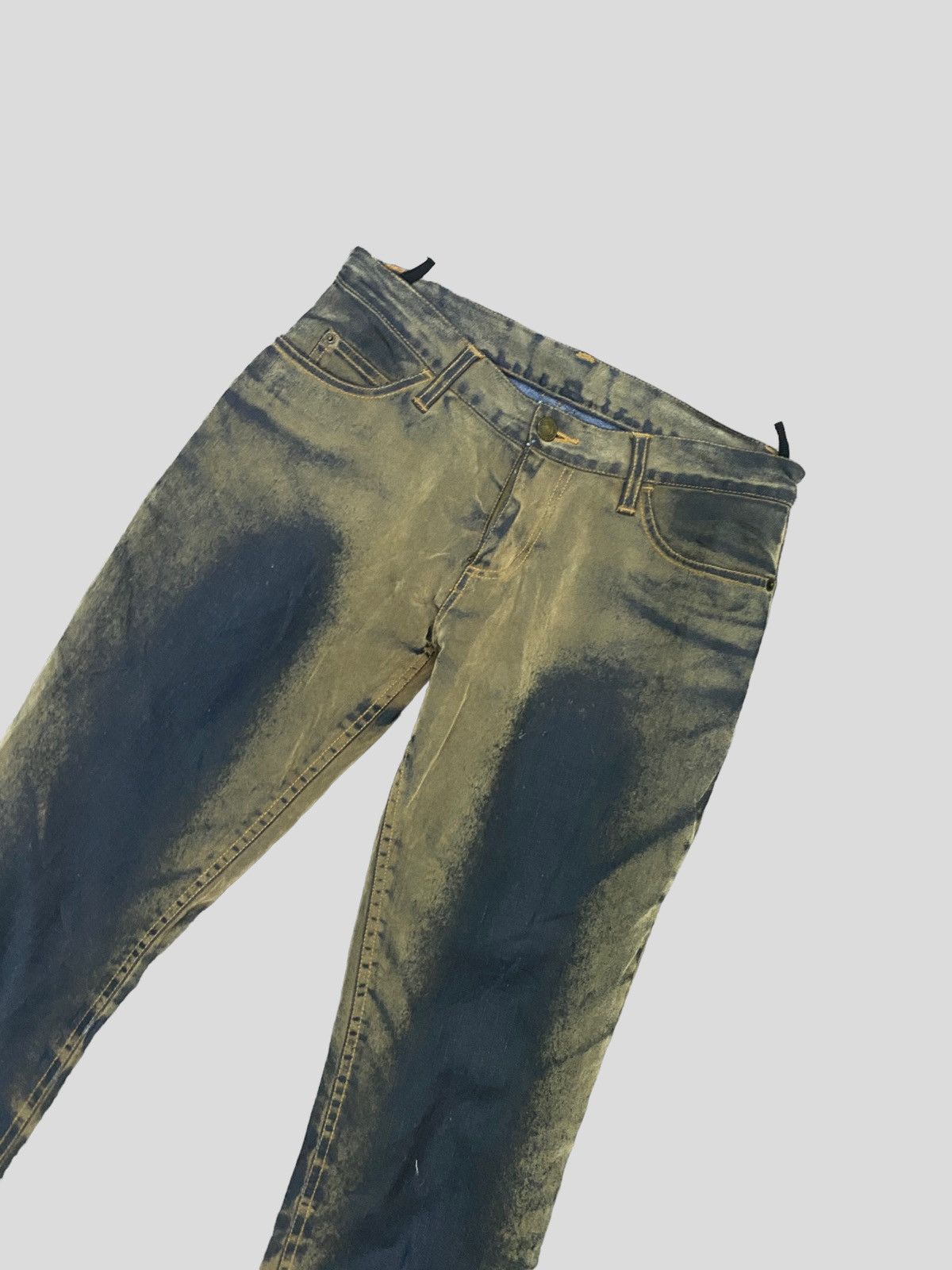 Designer × Japanese Brand B⭐️V⭐️H FLARED GOLD BLACK DISTRESSED DENIM Size 26" / US 2 / IT 38 - 3 Thumbnail