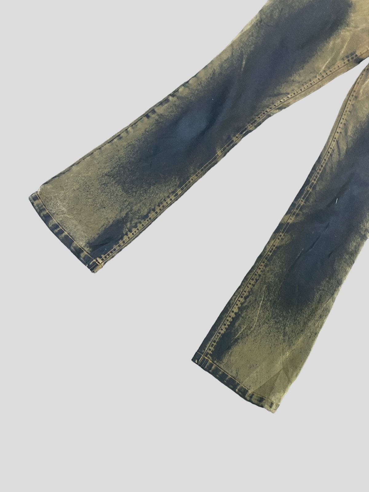 Designer × Japanese Brand B⭐️V⭐️H FLARED GOLD BLACK DISTRESSED DENIM Size 26" / US 2 / IT 38 - 4 Thumbnail