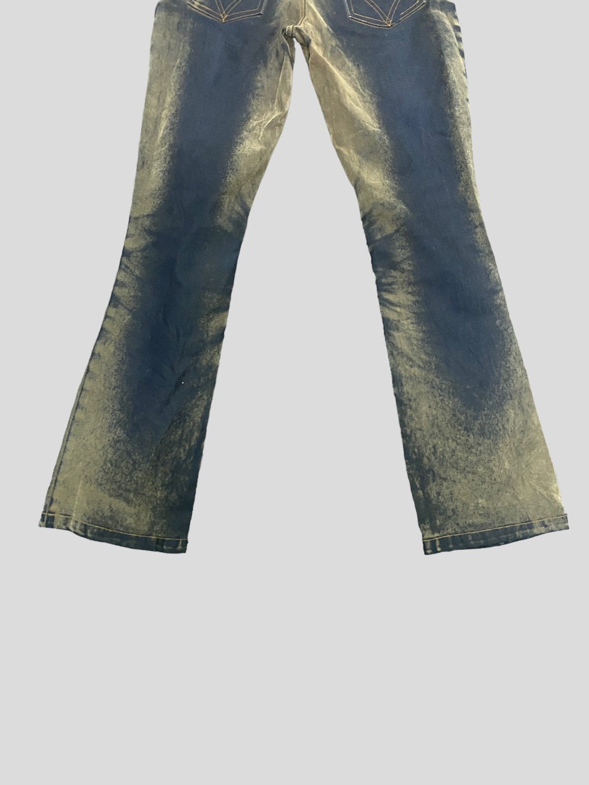 Designer × Japanese Brand B⭐️V⭐️H FLARED GOLD BLACK DISTRESSED DENIM Size 26" / US 2 / IT 38 - 8 Thumbnail
