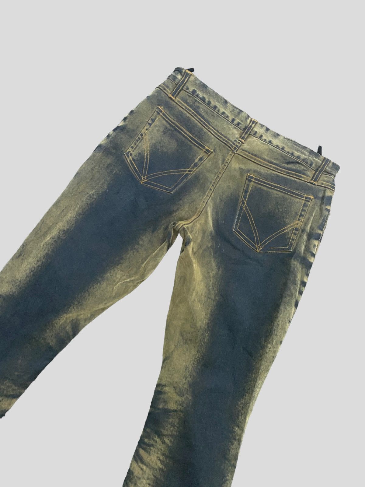 Designer × Japanese Brand B⭐️V⭐️H FLARED GOLD BLACK DISTRESSED DENIM Size 26" / US 2 / IT 38 - 9 Thumbnail