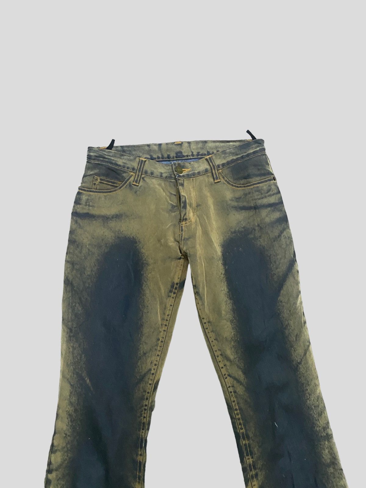 Designer × Japanese Brand B⭐️V⭐️H FLARED GOLD BLACK DISTRESSED DENIM Size 26" / US 2 / IT 38 - 5 Thumbnail