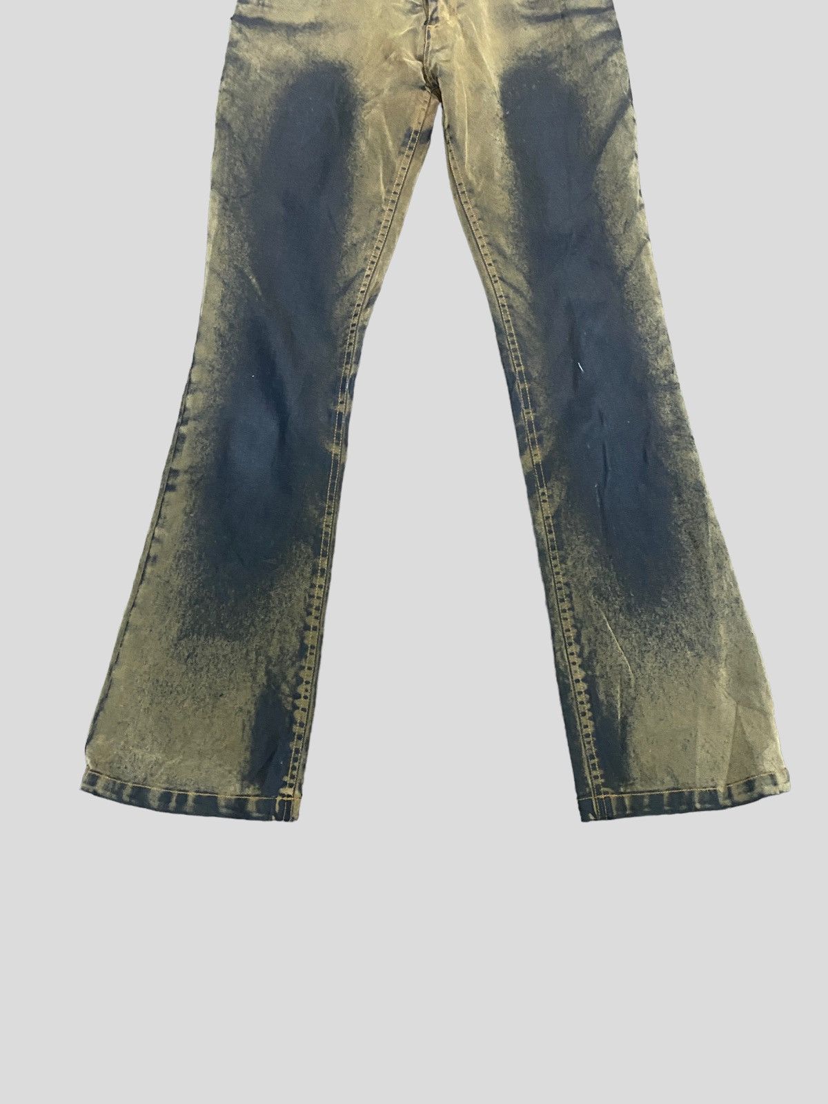 Designer × Japanese Brand B⭐️V⭐️H FLARED GOLD BLACK DISTRESSED DENIM Size 26" / US 2 / IT 38 - 2 Thumbnail