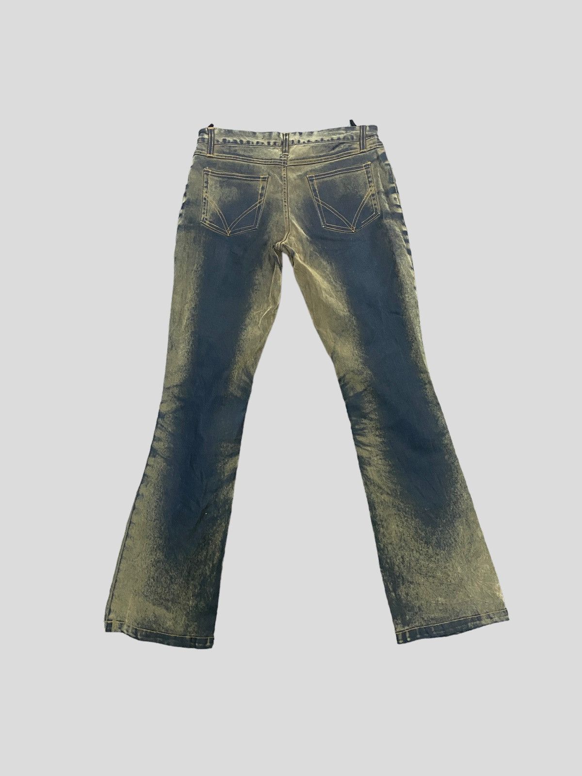 Designer × Japanese Brand B⭐️V⭐️H FLARED GOLD BLACK DISTRESSED DENIM Size 26" / US 2 / IT 38 - 6 Thumbnail