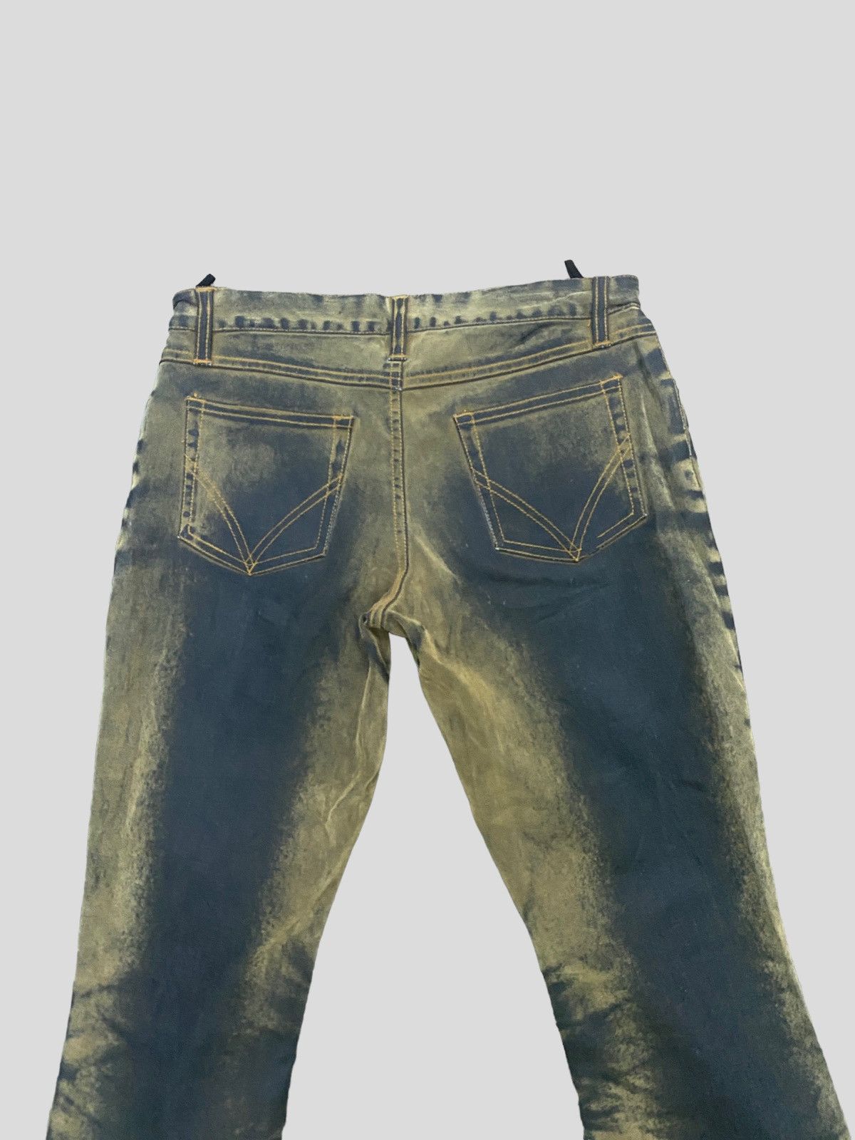 Designer × Japanese Brand B⭐️V⭐️H FLARED GOLD BLACK DISTRESSED DENIM Size 26" / US 2 / IT 38 - 7 Thumbnail