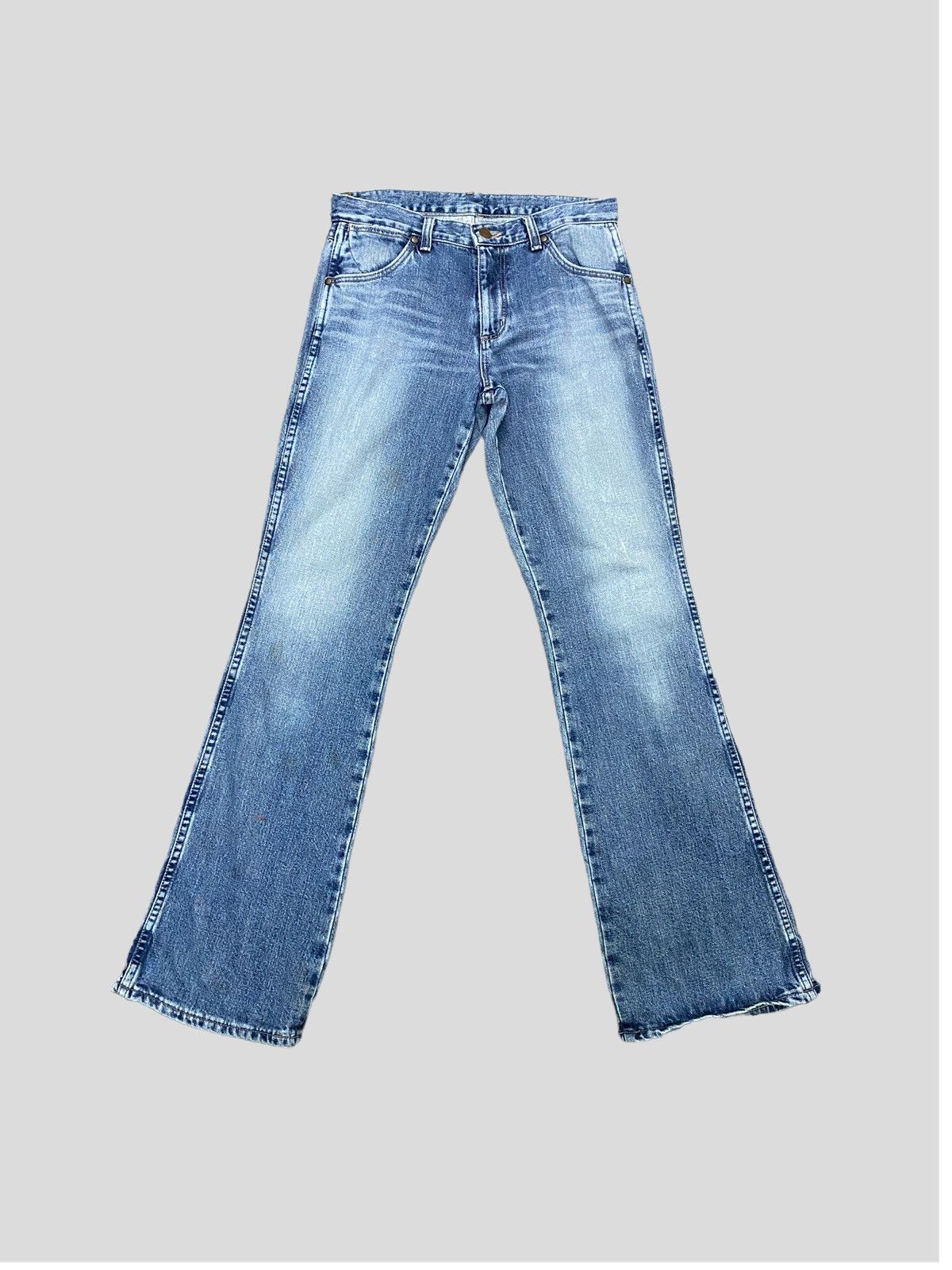 Japanese Brand × Vintage × Wrangler VINTAGE WRANGLER FLARED BOOTCUT DISTRESSED DENIM Size US 26 / EU 42 - 1 Thumbnail