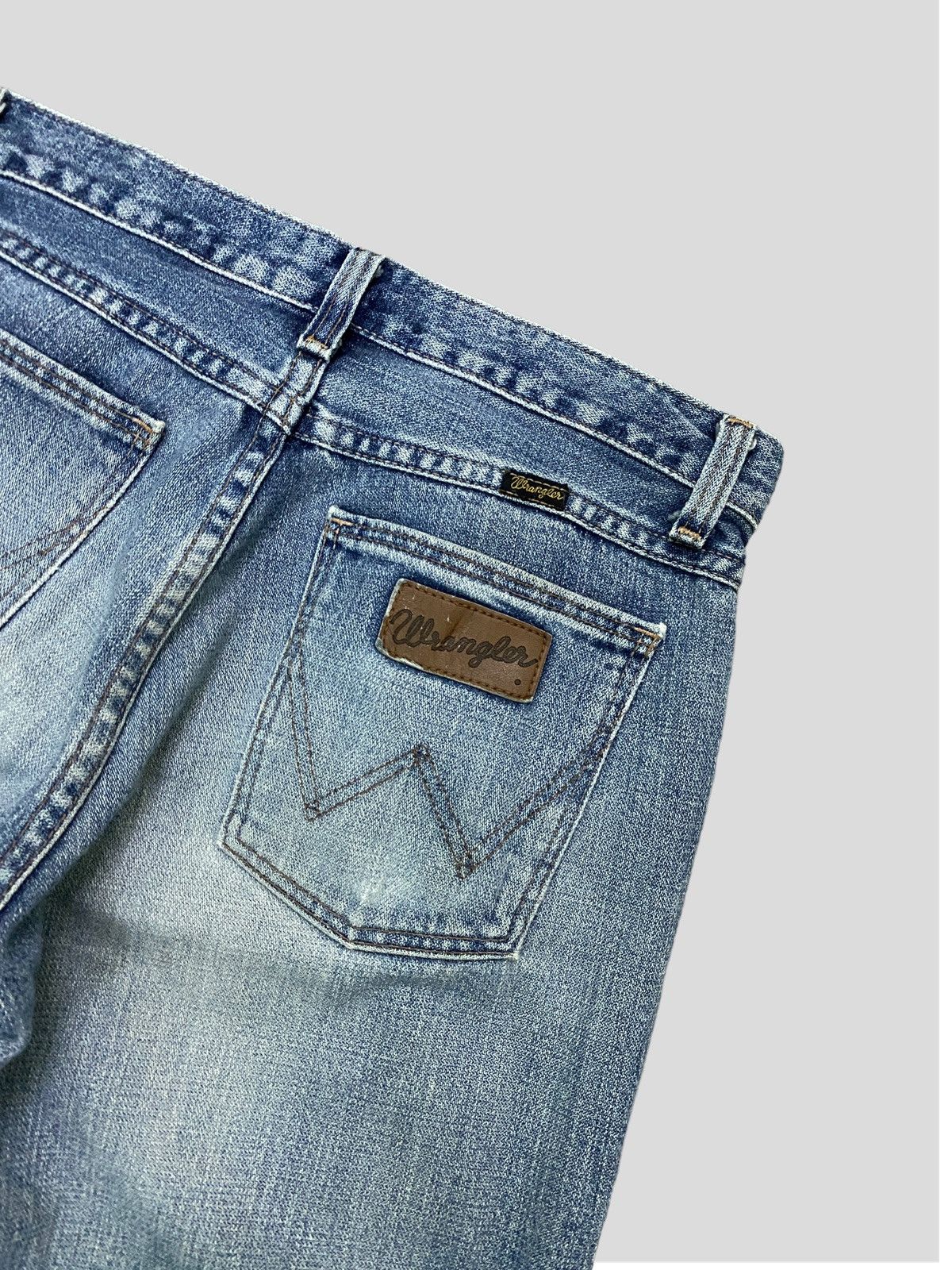 Japanese Brand × Vintage × Wrangler VINTAGE WRANGLER FLARED BOOTCUT DISTRESSED DENIM Size US 26 / EU 42 - 11 Thumbnail