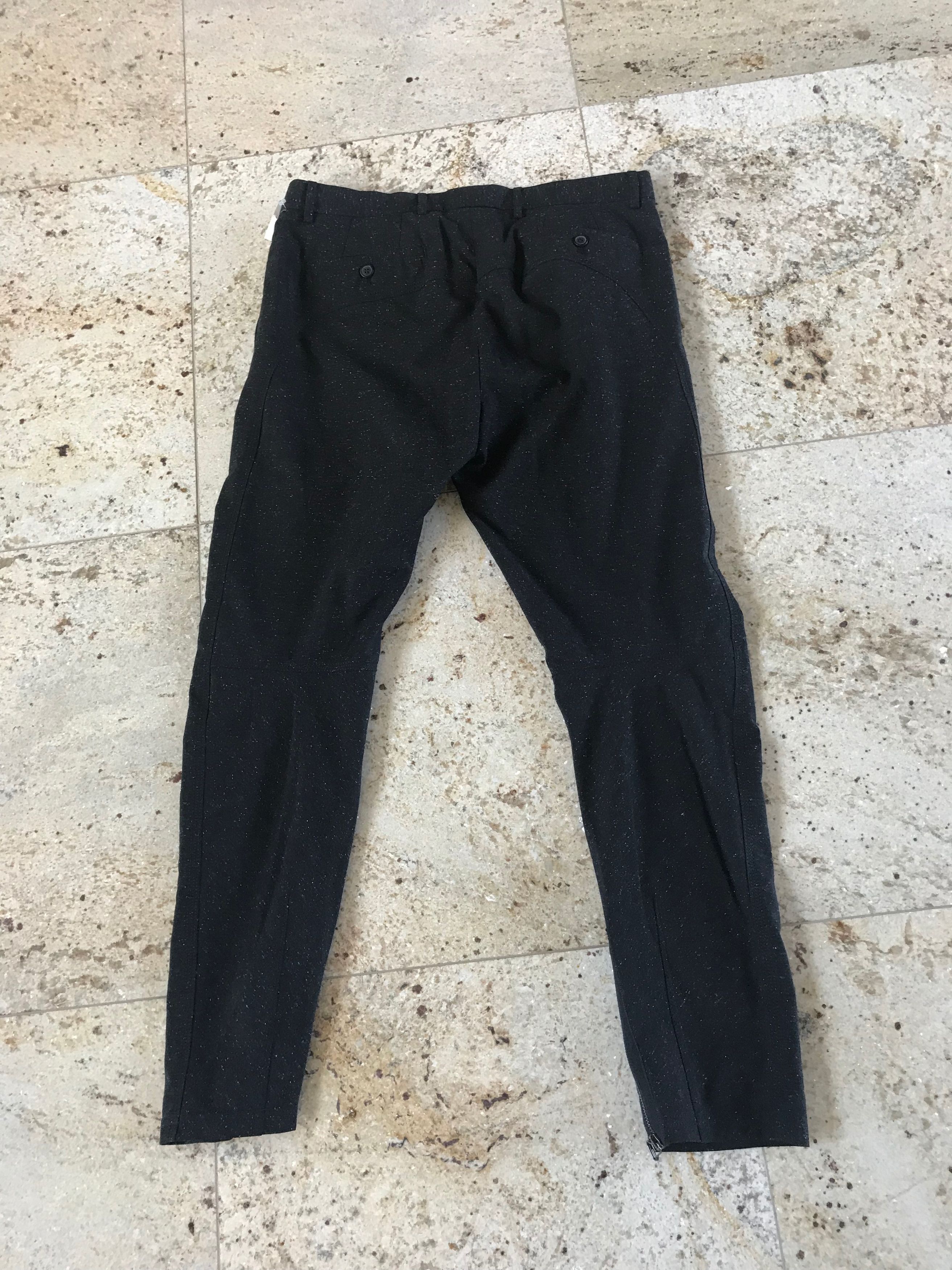 Lanvin Grey Melange Wool Biker Hem Zip Pants Size US 32 / EU 48 - 6 Thumbnail