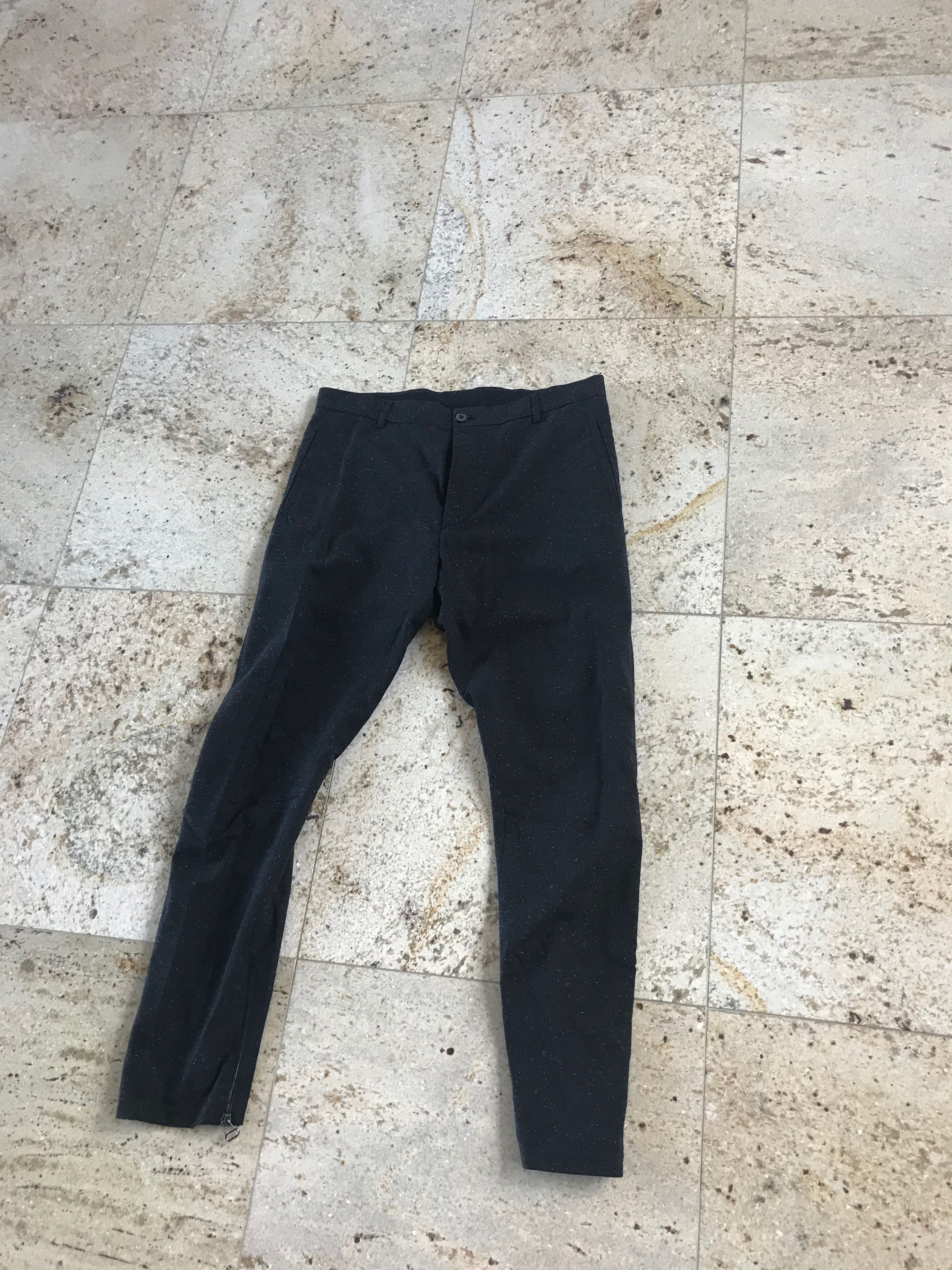 Lanvin Grey Melange Wool Biker Hem Zip Pants Size US 32 / EU 48 - 11 Thumbnail