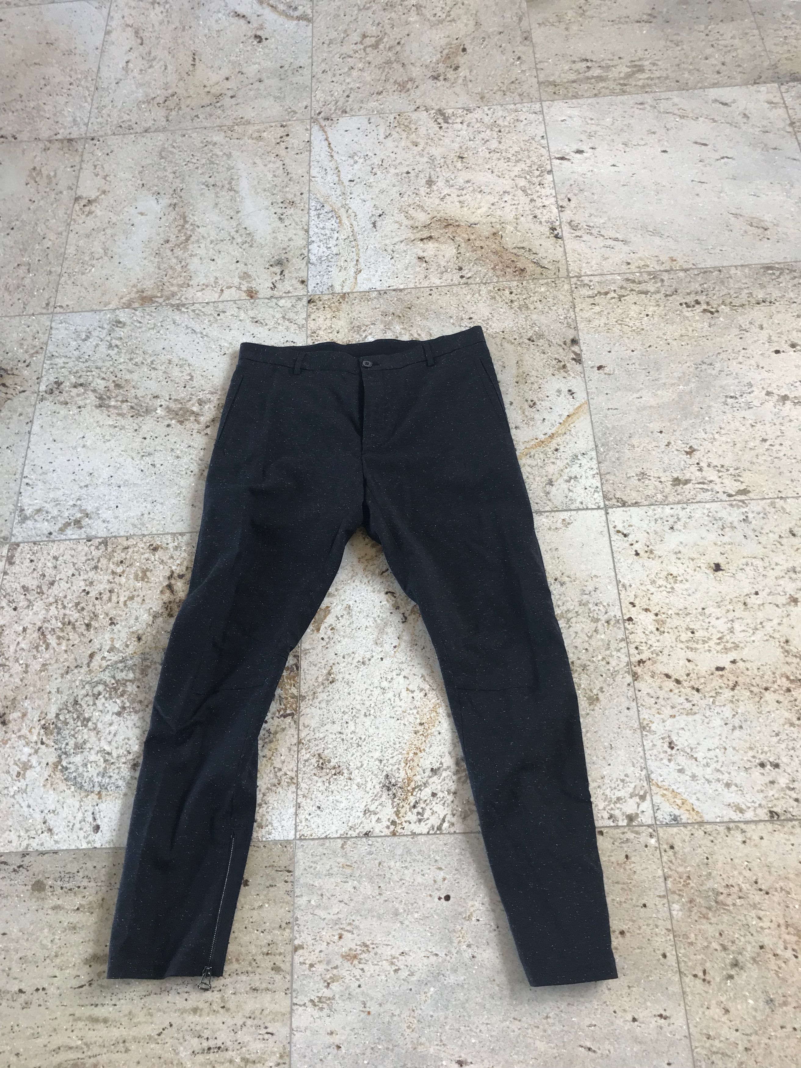 Lanvin Grey Melange Wool Biker Hem Zip Pants Size US 32 / EU 48 - 20 Thumbnail