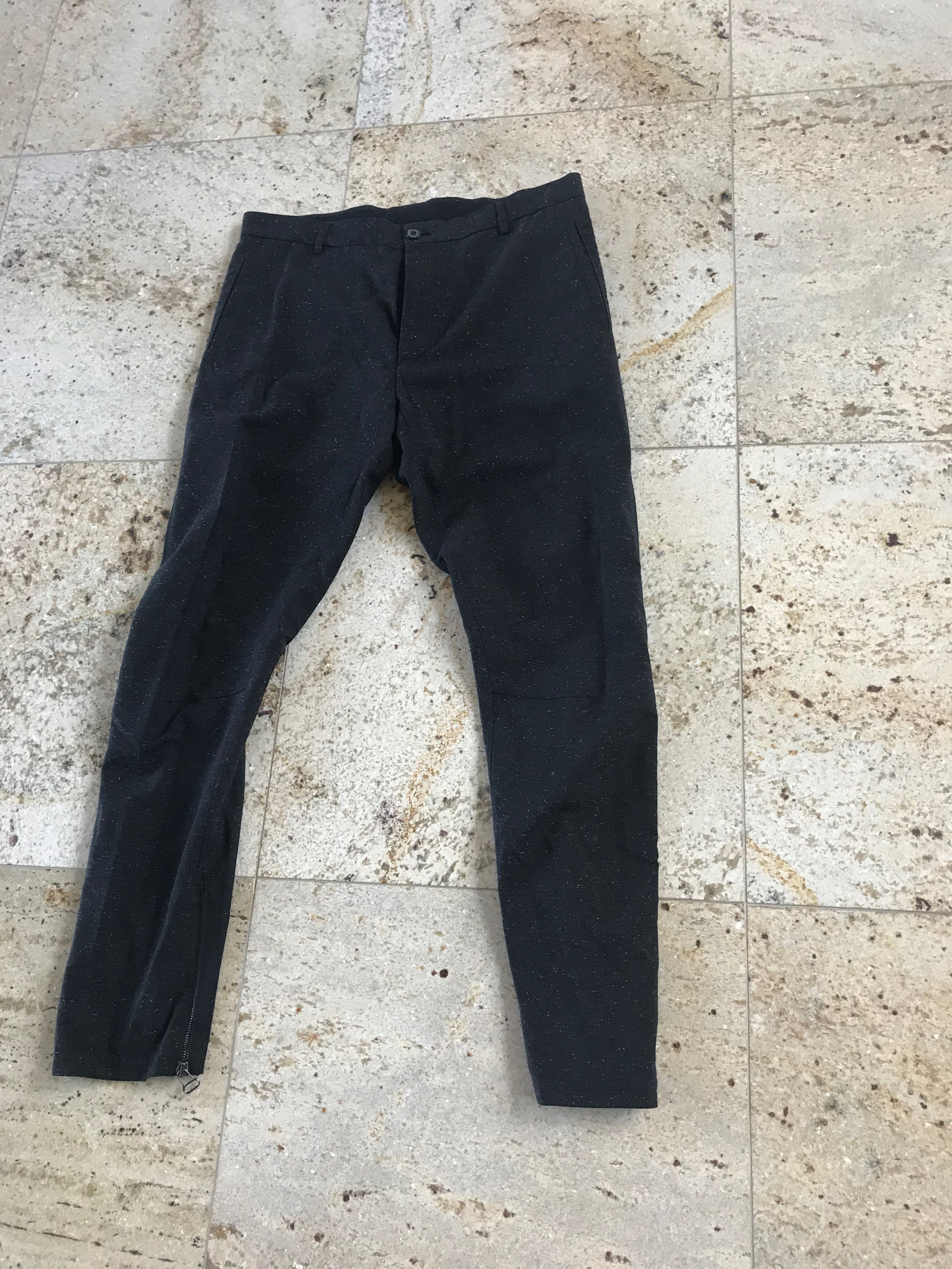 Lanvin Grey Melange Wool Biker Hem Zip Pants Size US 32 / EU 48 - 12 Thumbnail
