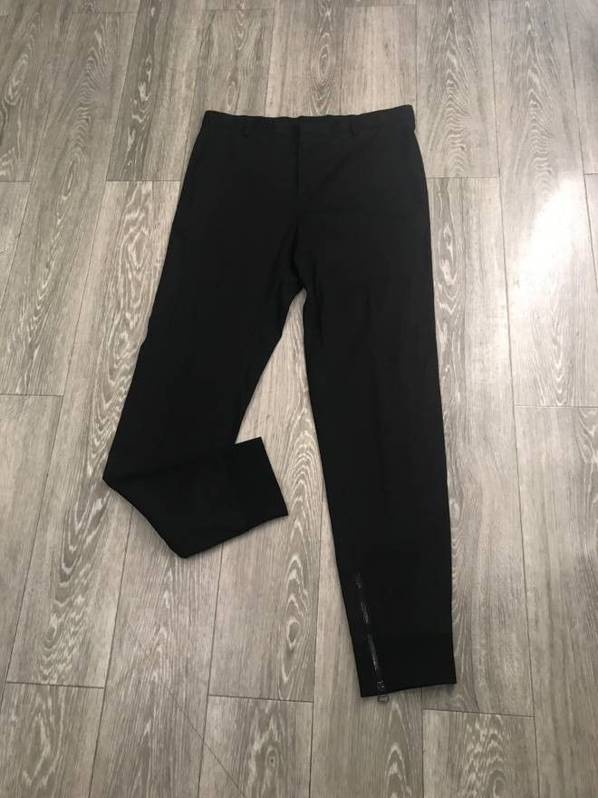 Lanvin 28, 30 & 32 / Casual Contrast Zip Hem Pants in Black Size US 30 / EU 46 - 1 Thumbnail