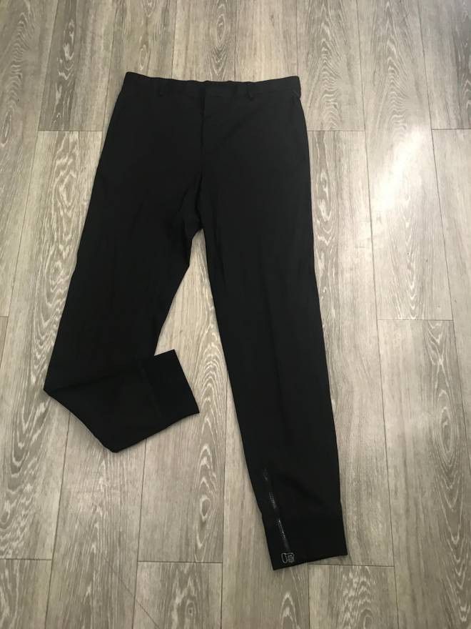 Lanvin 28, 30 & 32 / Casual Contrast Zip Hem Pants in Black Size US 30 / EU 46 - 6 Thumbnail
