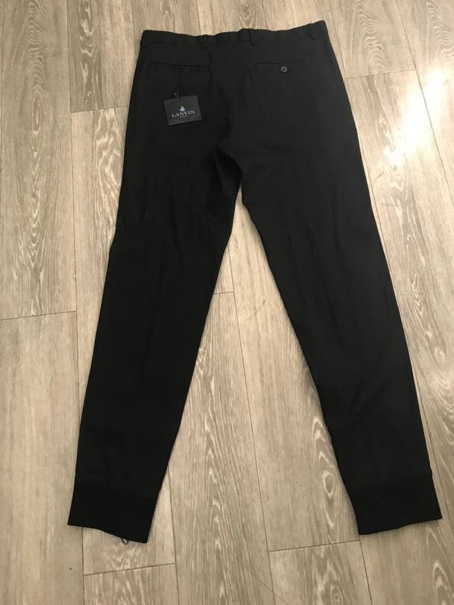 Lanvin 28, 30 & 32 / Casual Contrast Zip Hem Pants in Black Size US 30 / EU 46 - 3 Thumbnail