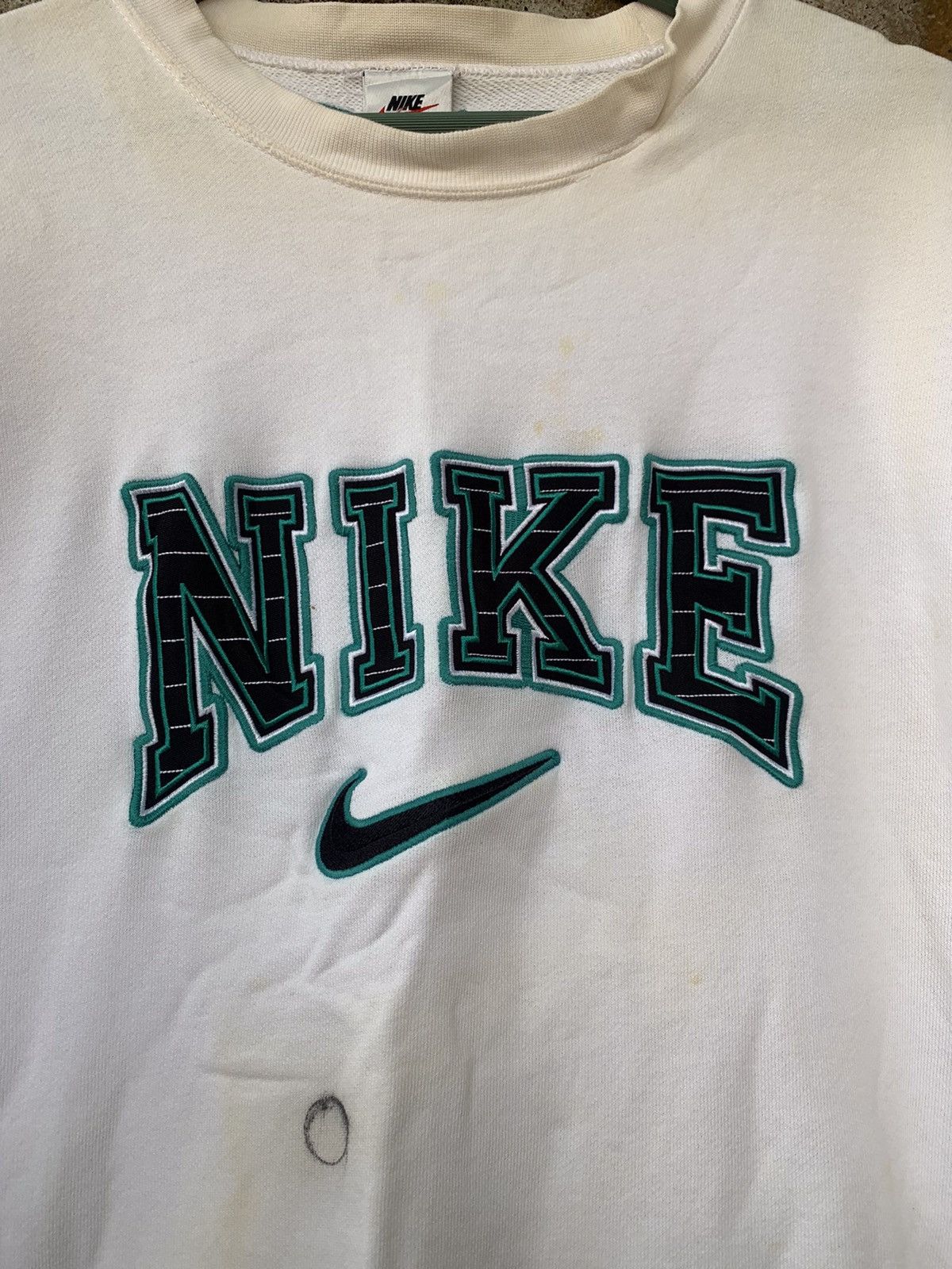 Nike × Vintage Vintage 90’s Distressed Nike Spellout Logo Sweatshirt Size US XL / EU 56 / 4 - 3 Thumbnail