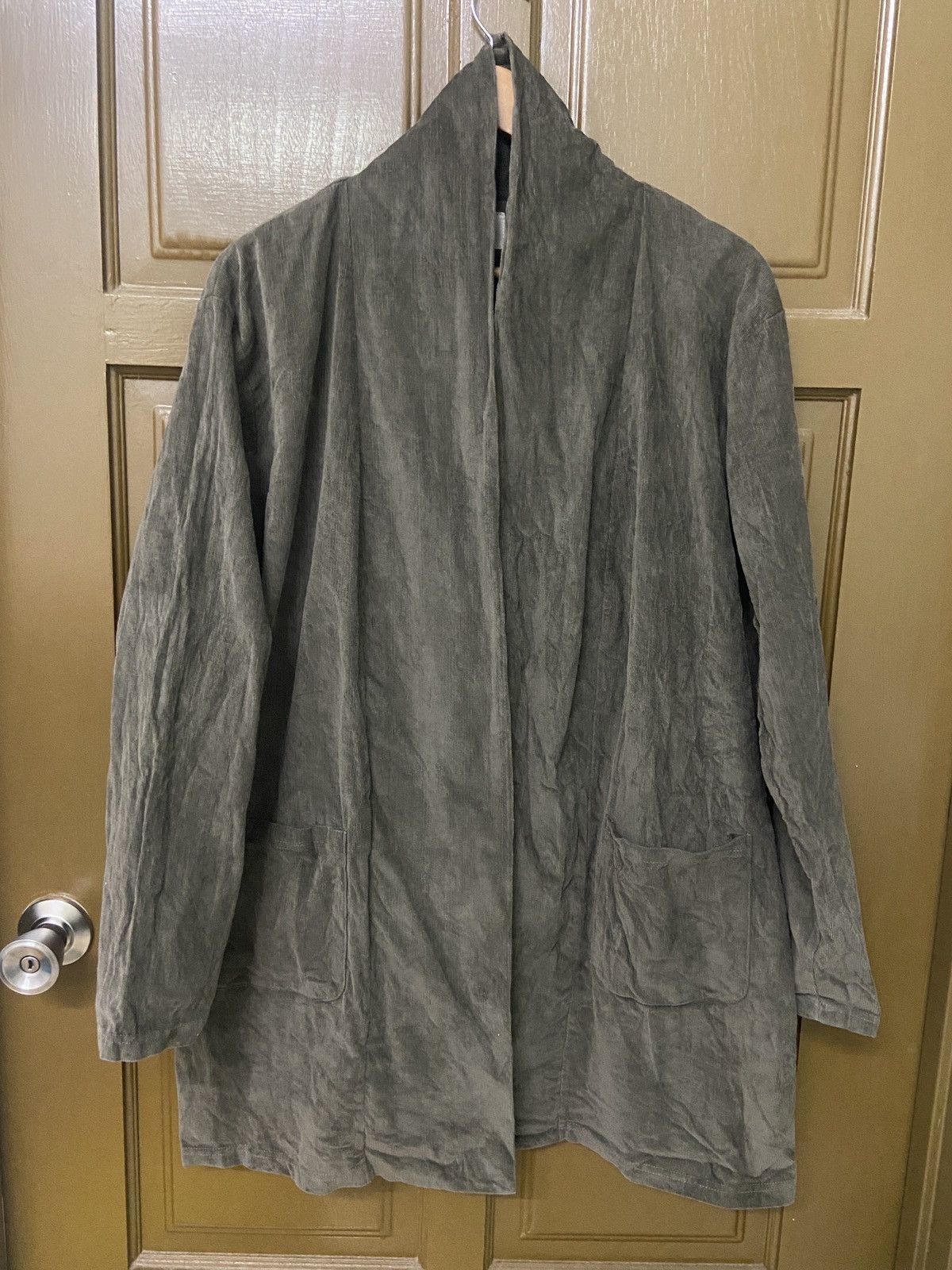 Japanese Brand Quash Disport Corduroy Shawl Collar Buttonless Long Cardigan Size US L / EU 52-54 / 3 - 2 Thumbnail