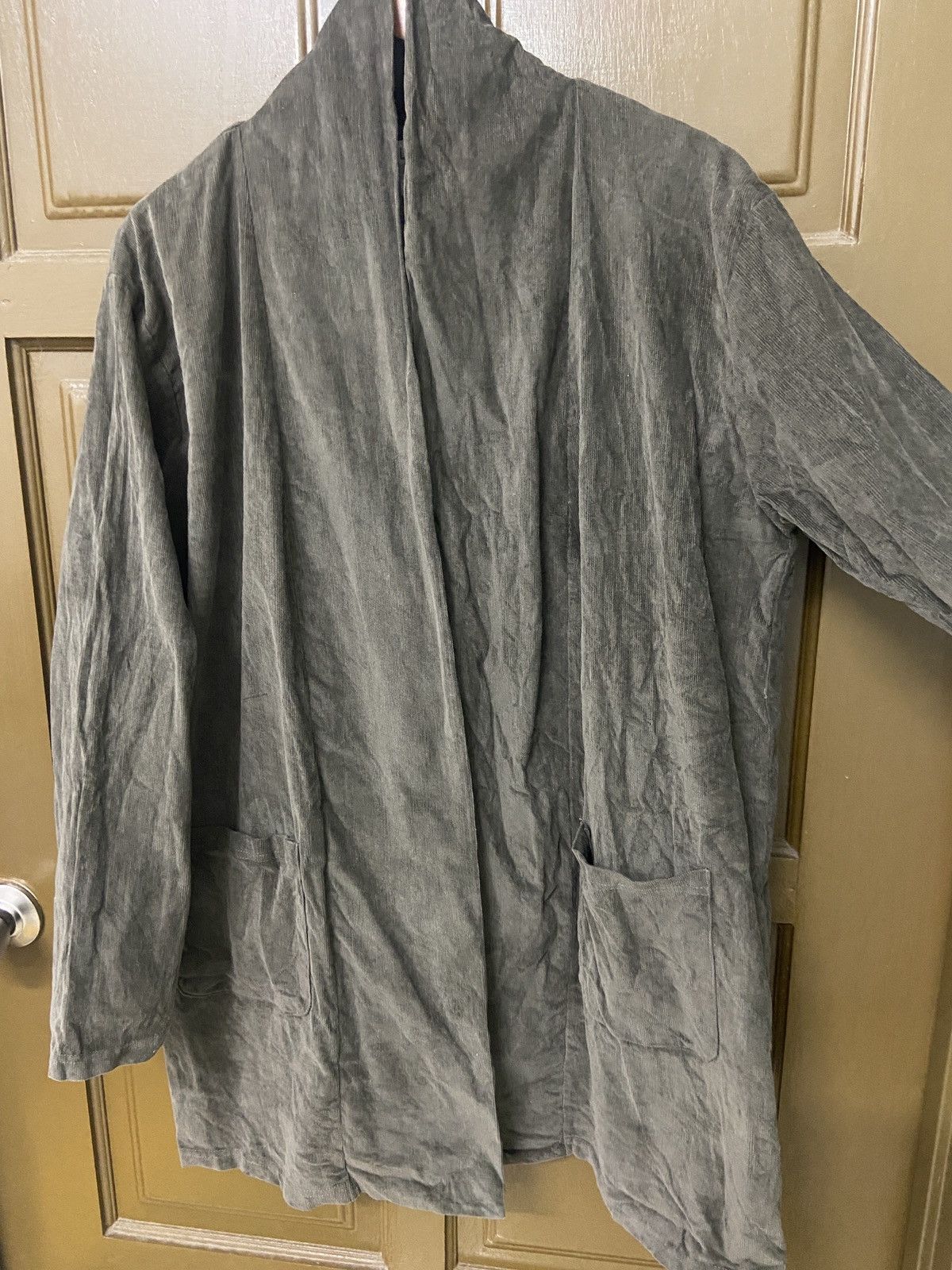 Japanese Brand Quash Disport Corduroy Shawl Collar Buttonless Long Cardigan Size US L / EU 52-54 / 3 - 5 Thumbnail