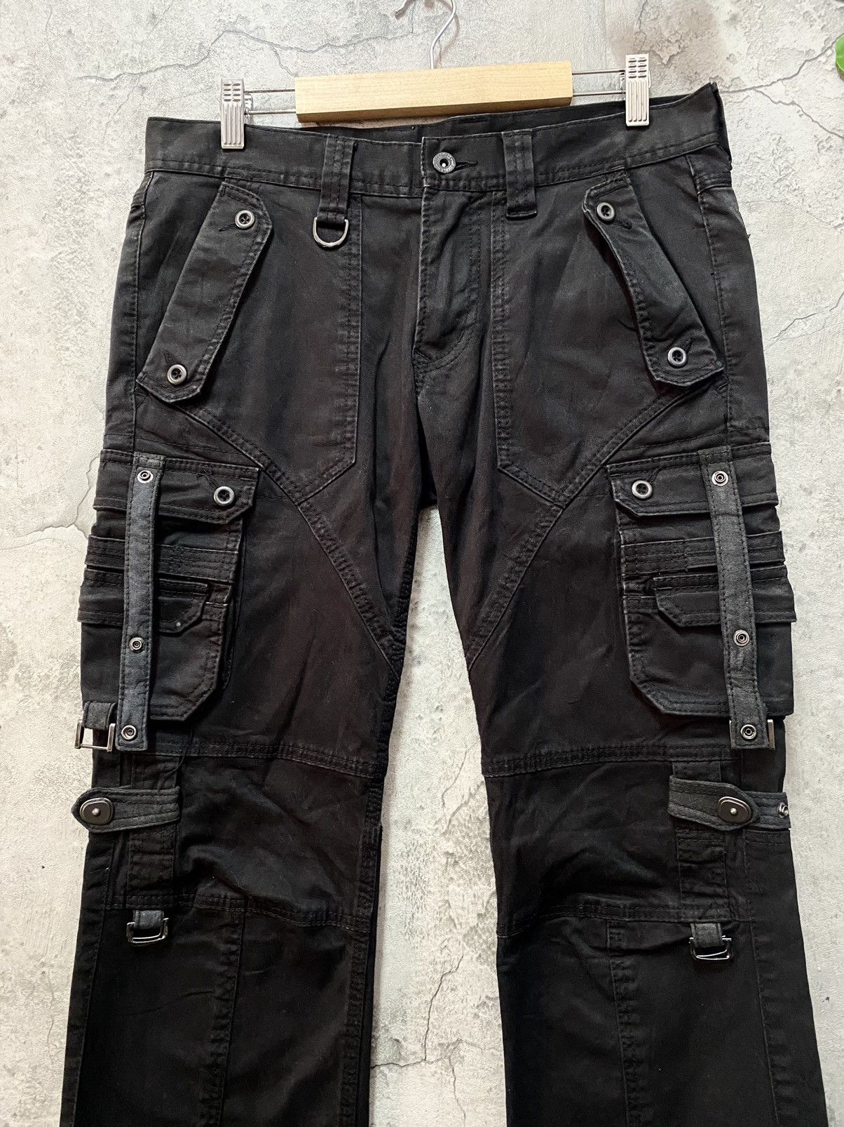 Designer × HIDEAWAYS × Japanese Brand Hideaways Japan Tactical Bondage Utility Flared Cargo Pants Size US 31 - 3 Thumbnail