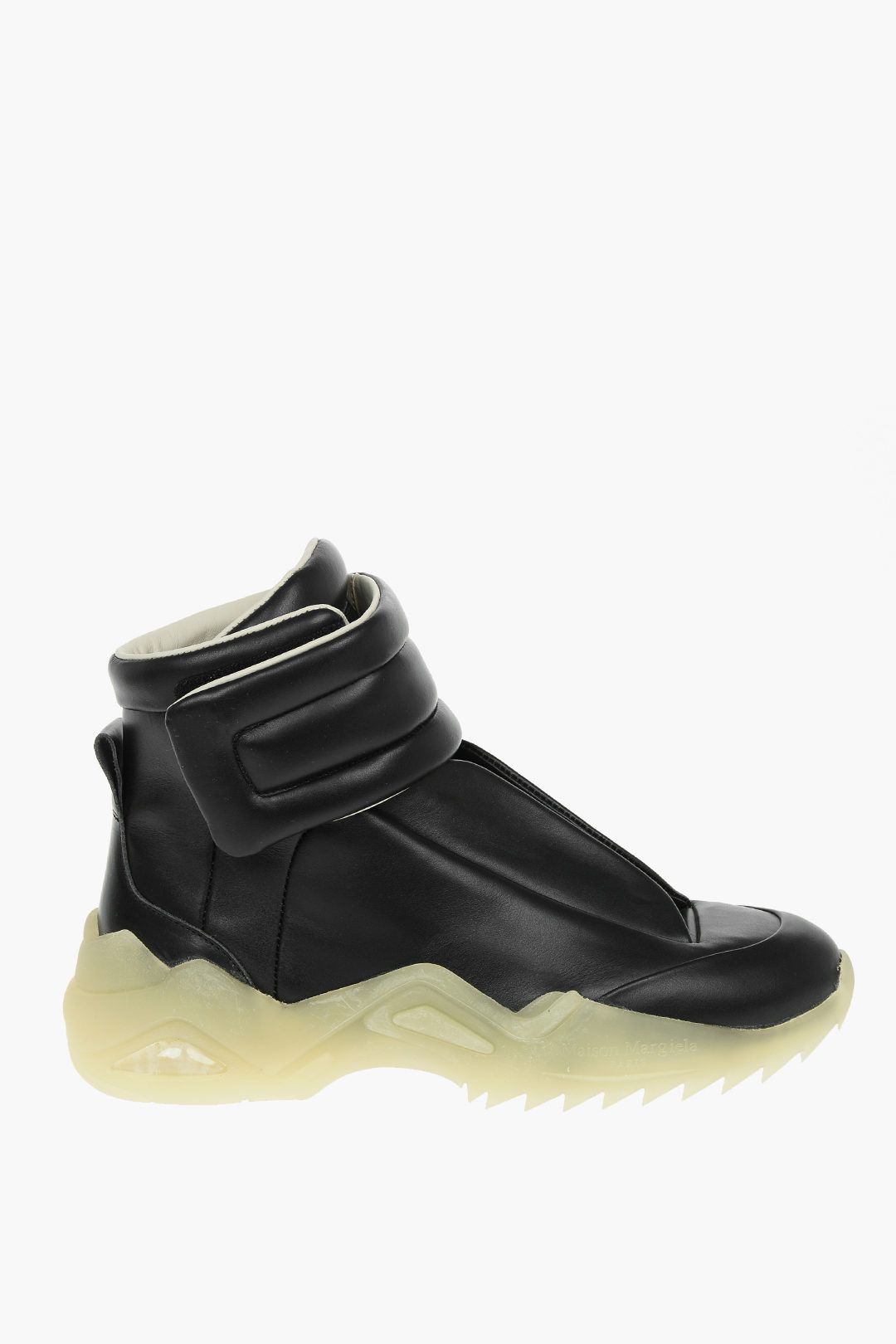 image of Maison Margiela Mm22 Leather Track Sole Sneakers in Black, Men's (Size 12)