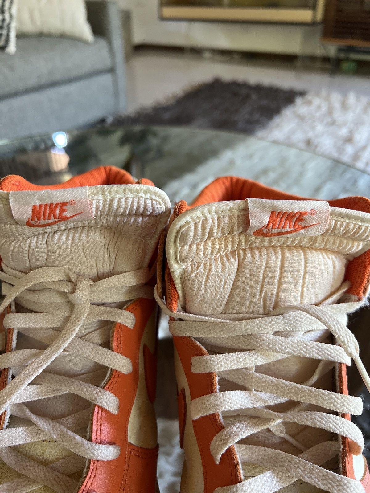 Nike Dunk High Qk Vntg White | Orange Blaze 2007 GRAIL!! Size US 13 / EU 46 - 6 Thumbnail