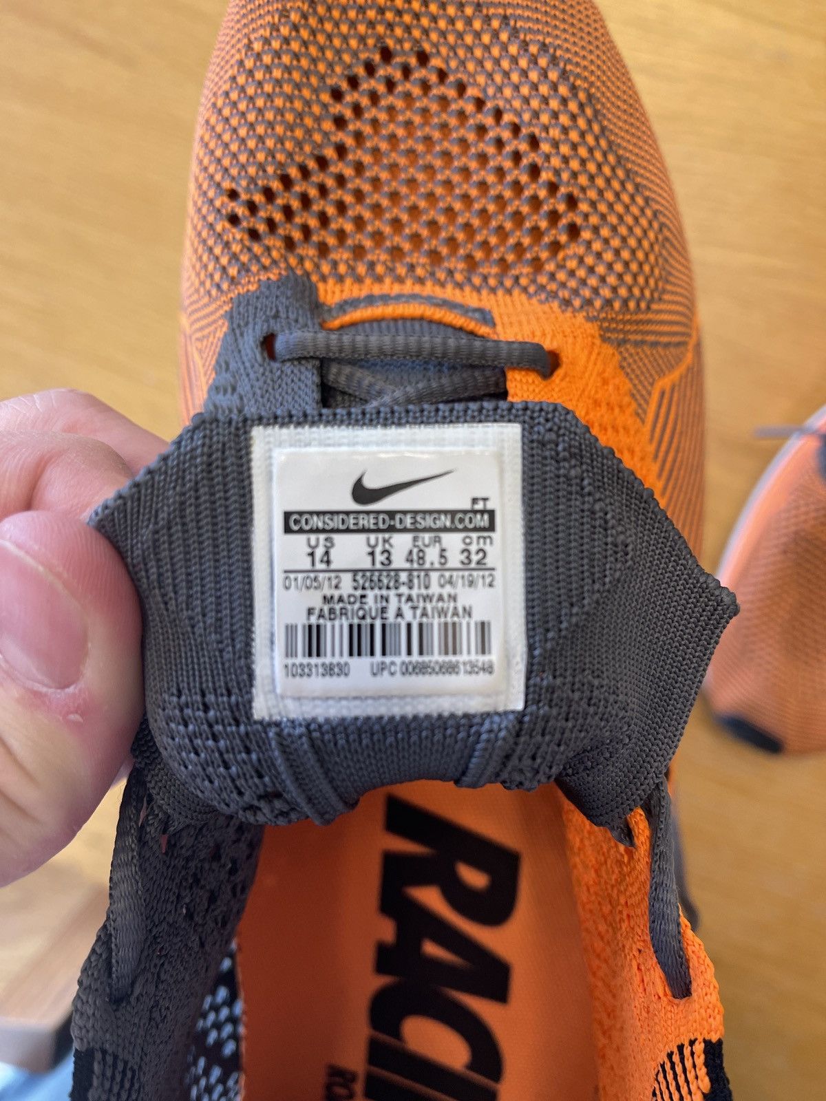 Nike Nike Flyknit Racer Total Orange 2012 Size 14 Size US 14 / EU 47 - 7 Thumbnail
