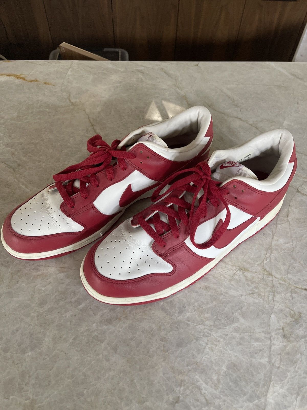 Nike Nike Dunk Low White | Varsity Red 2005 Size 14 Size US 14 / EU 47 - 2 Thumbnail