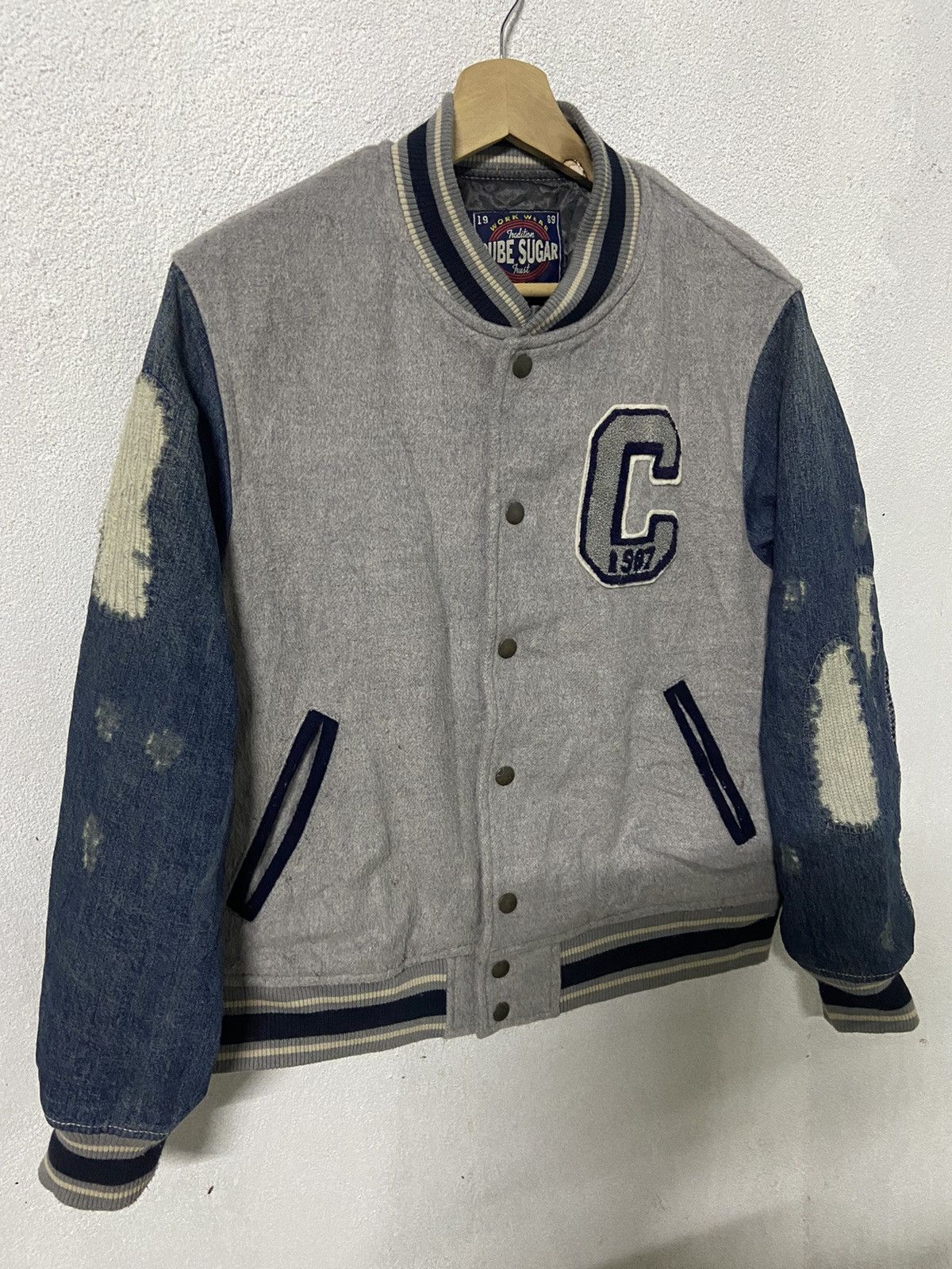 Japanese Brand Cube Sugar Varsity Jacket Size US M / EU 48-50 / 2 - 3 Thumbnail