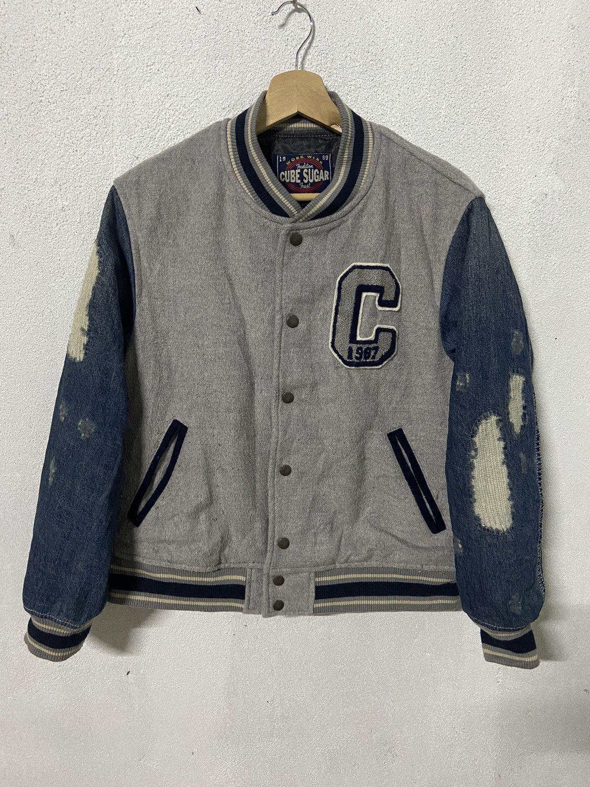 Japanese Brand Cube Sugar Varsity Jacket Size US M / EU 48-50 / 2 - 1 Thumbnail
