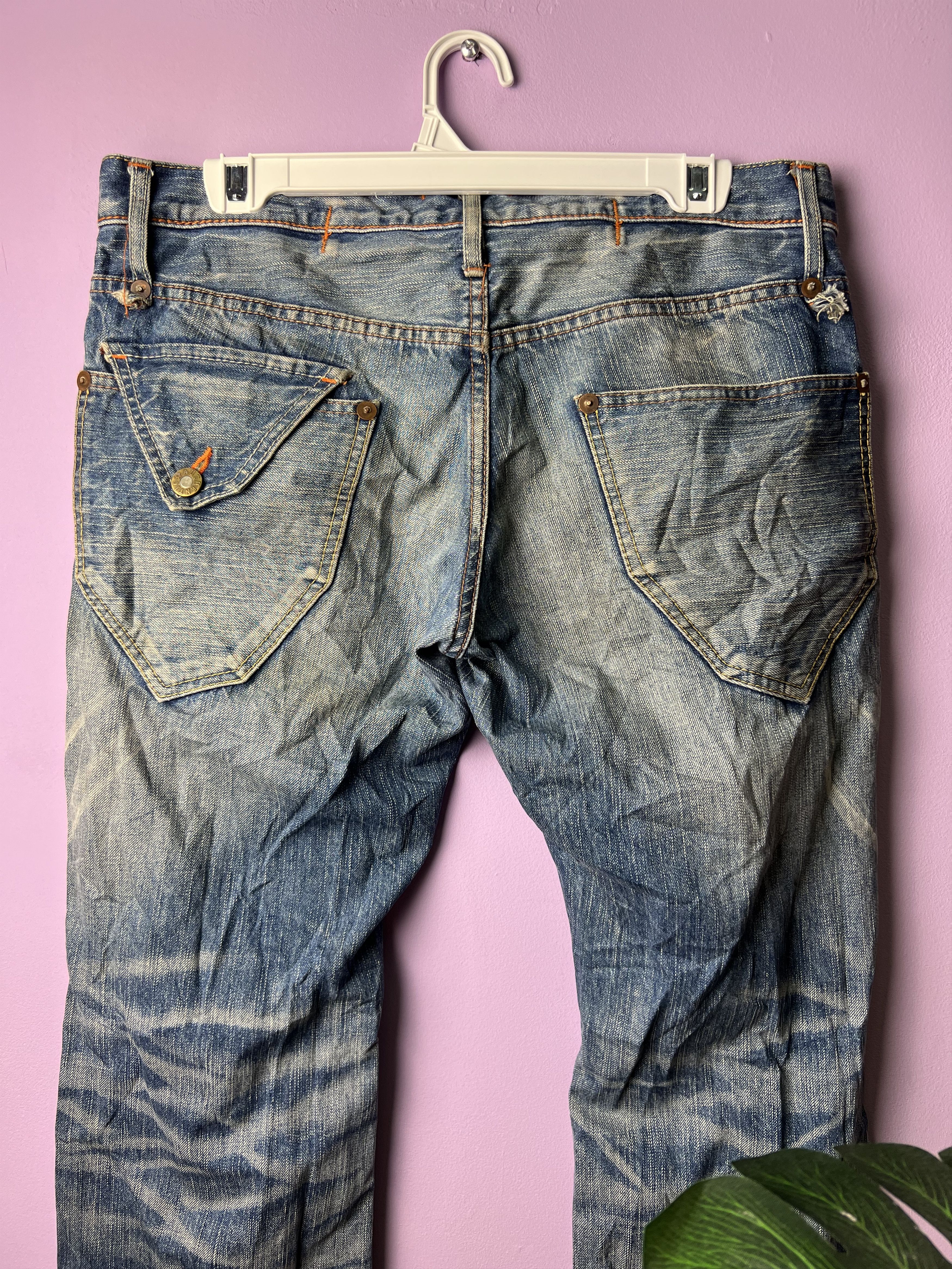 Japanese Brand 🔥Rare Vintage Blue Way Distressed Denim Size US 34 / EU 50 - 10 Thumbnail