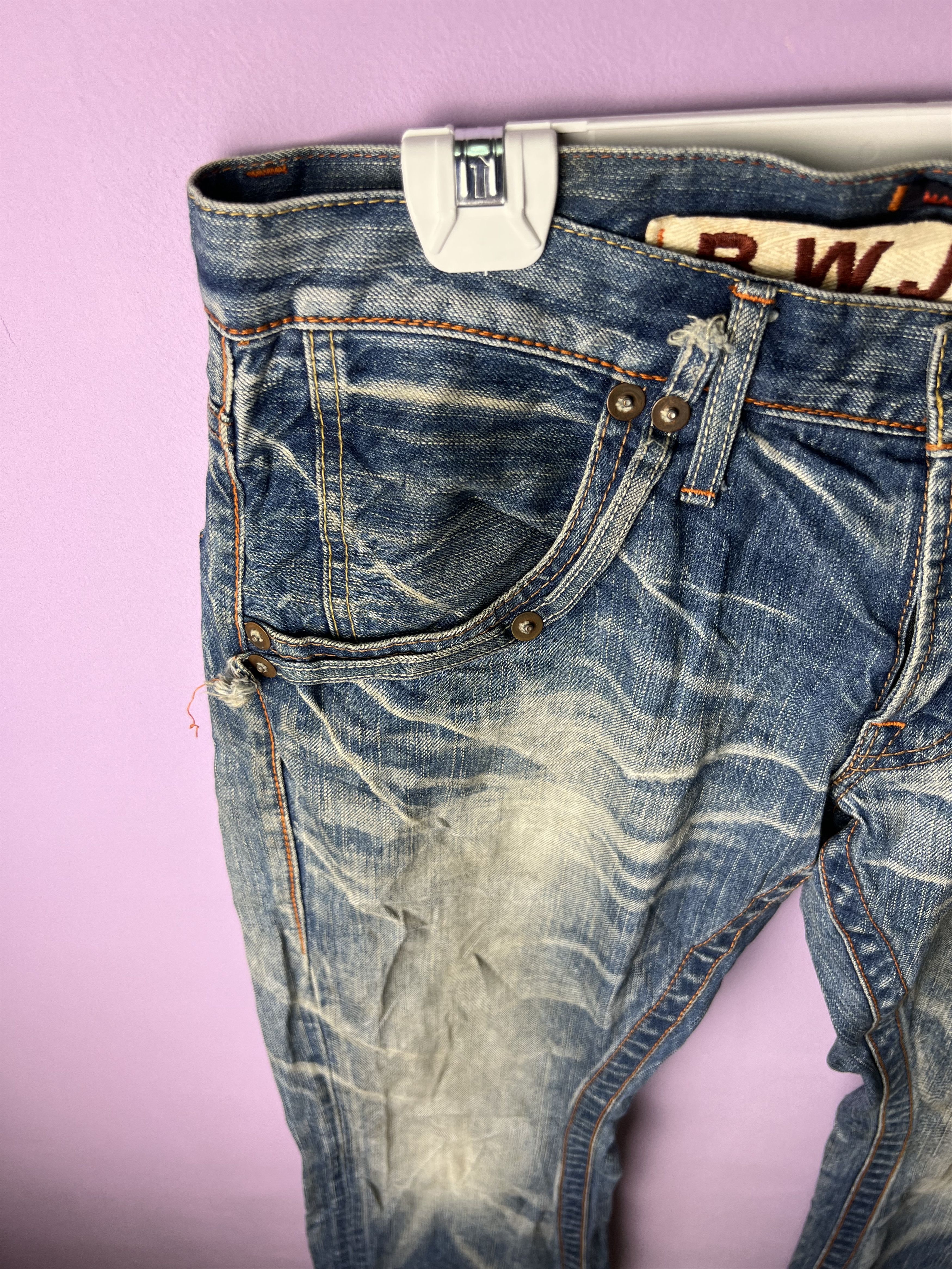 Japanese Brand 🔥Rare Vintage Blue Way Distressed Denim Size US 34 / EU 50 - 6 Thumbnail