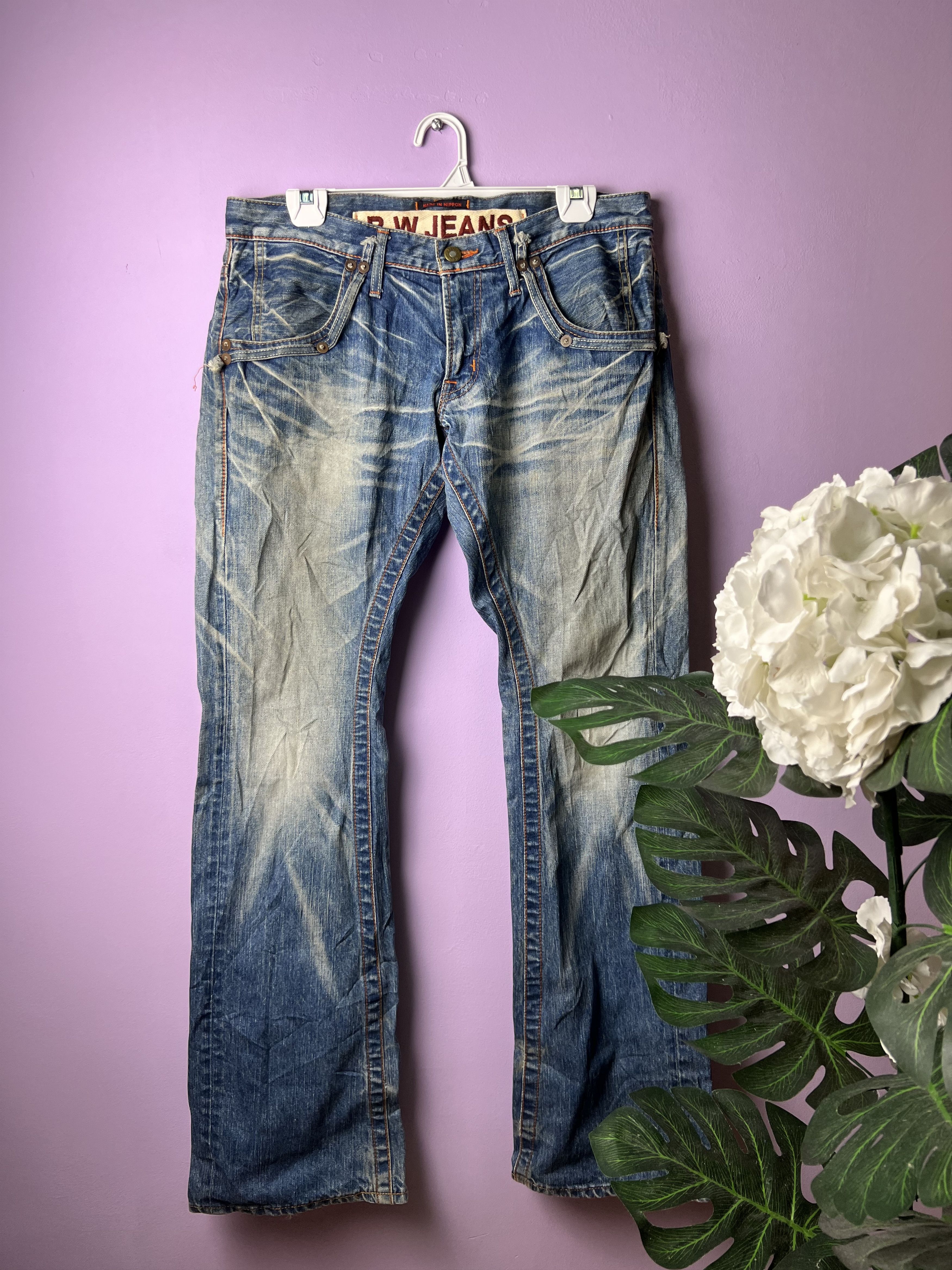 Japanese Brand 🔥Rare Vintage Blue Way Distressed Denim Size US 34 / EU 50 - 1 Thumbnail