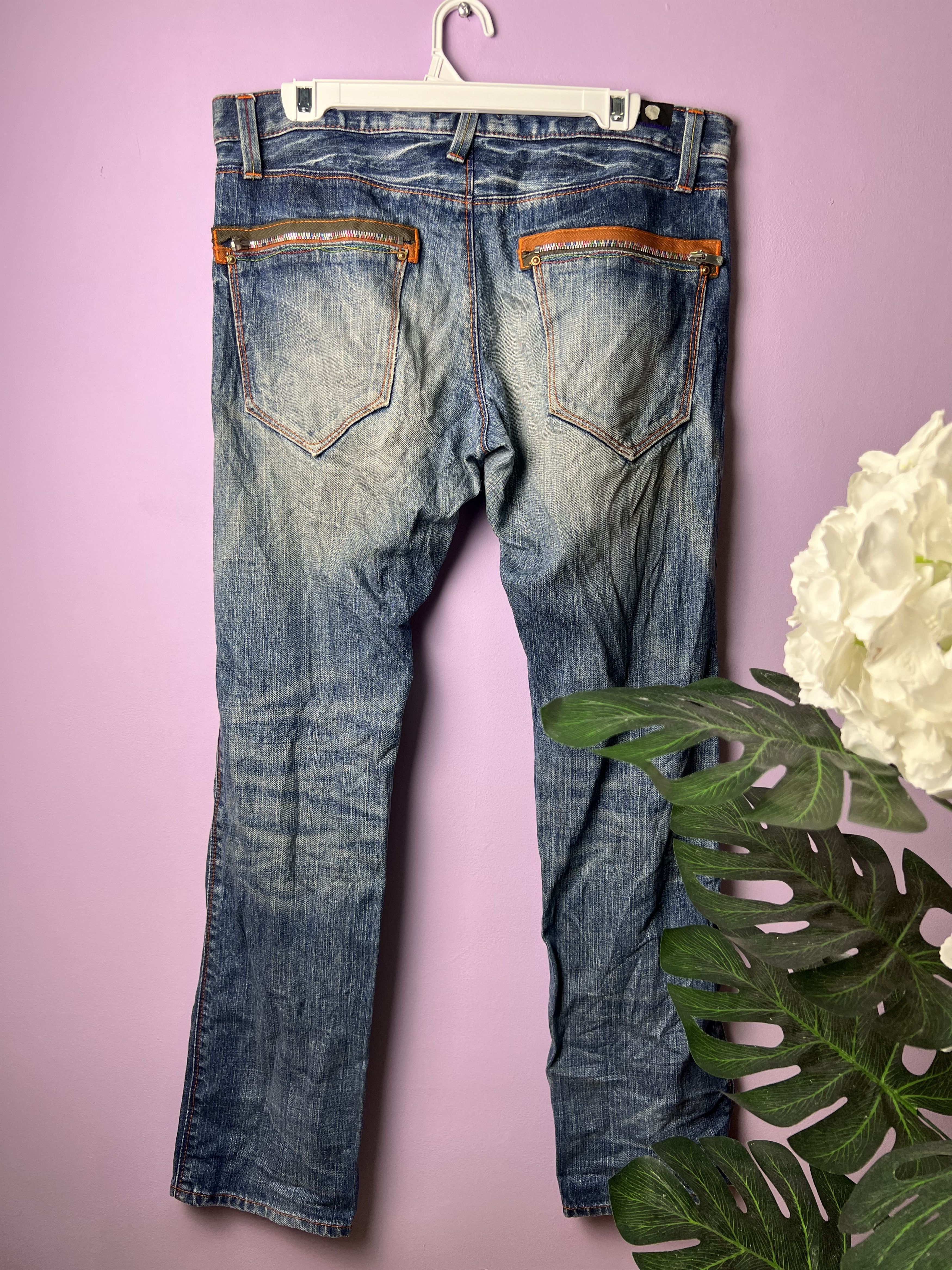 Japanese Brand 🔥Vintage Blue Way Union Made Distressed Denim Size US 36 / EU 52 - 3 Thumbnail
