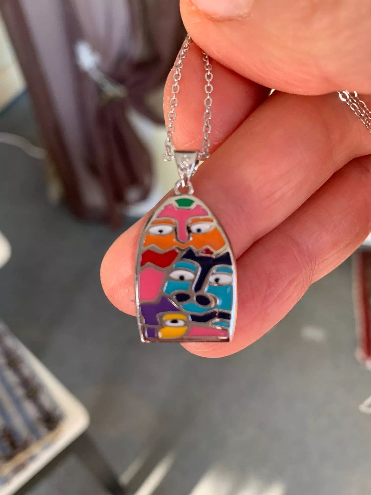 Jewelry Creative Exquisite Expression Face Pendant Necklace Size ONE SIZE - 2 Thumbnail