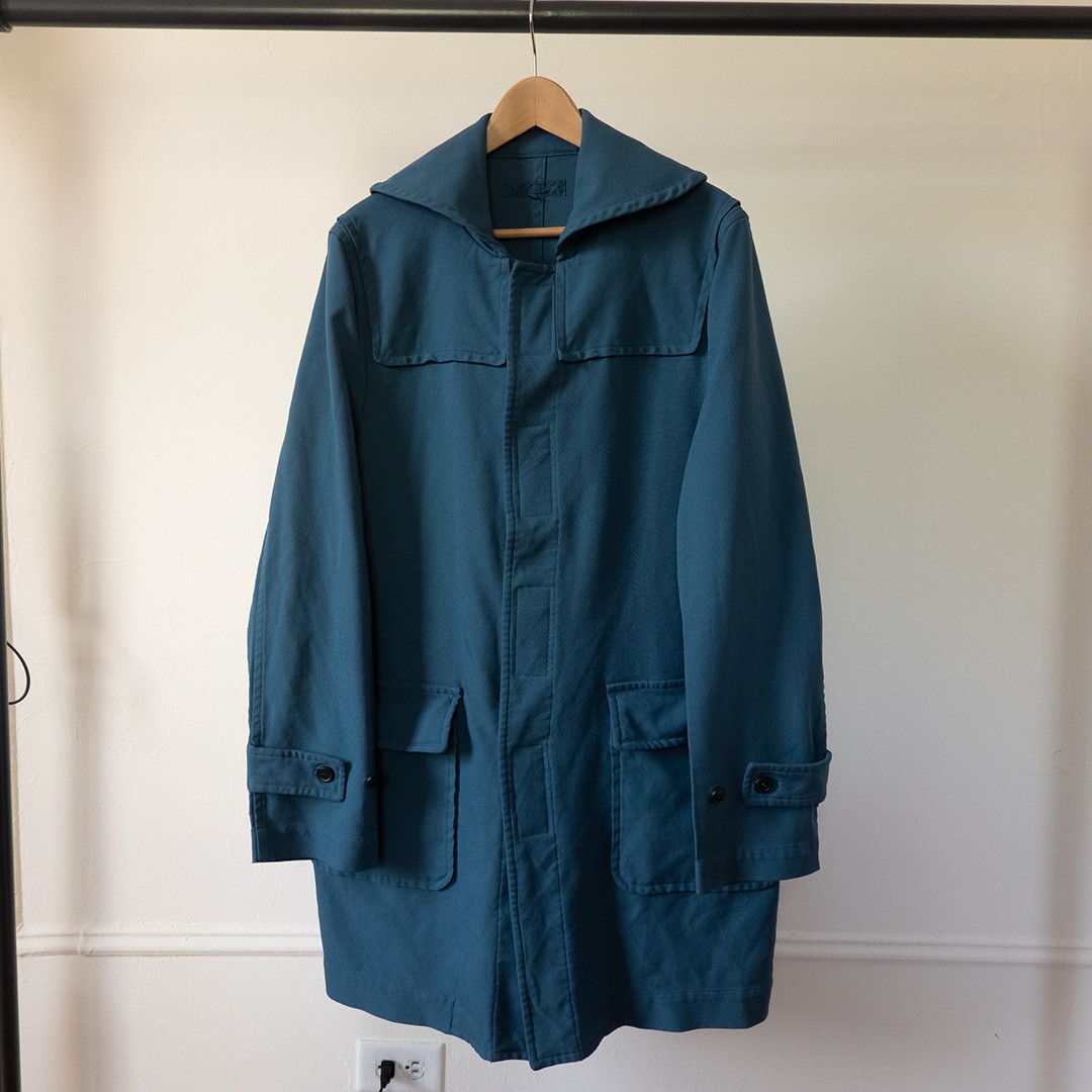 Comme des Garcons Teal Poly Blend Coat Size US M / EU 48-50 / 2 - 1 Thumbnail