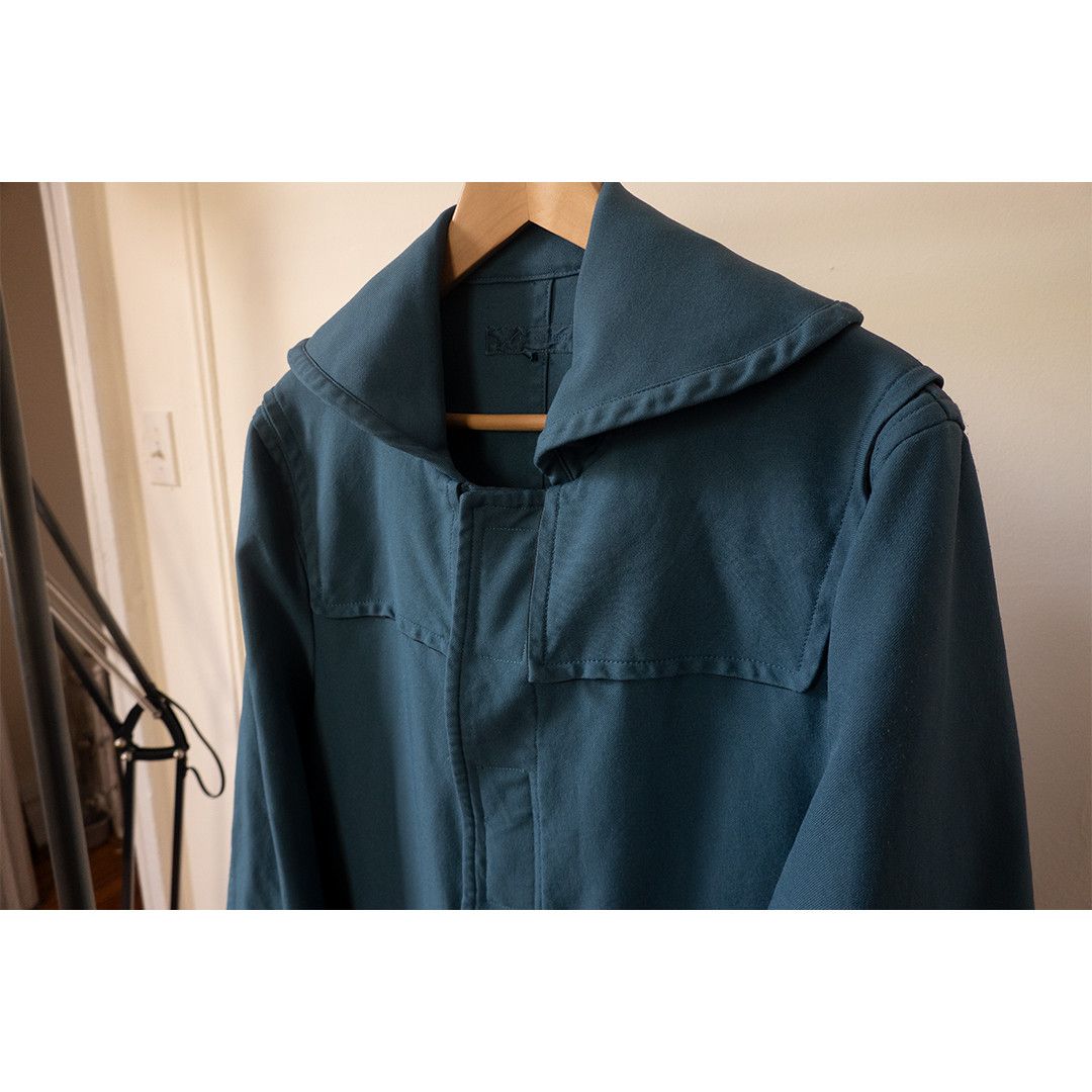 Comme des Garcons Teal Poly Blend Coat Size US M / EU 48-50 / 2 - 2 Thumbnail