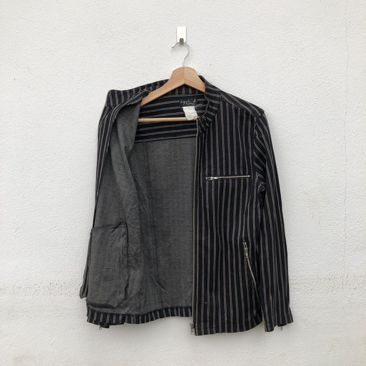 Japanese Brand × agnes b. 🔥90’s VINTAGE WORK STRIPE DOWN CHORE JACKET AGNES B Size US S / EU 44-46 / 1 - 7 Thumbnail