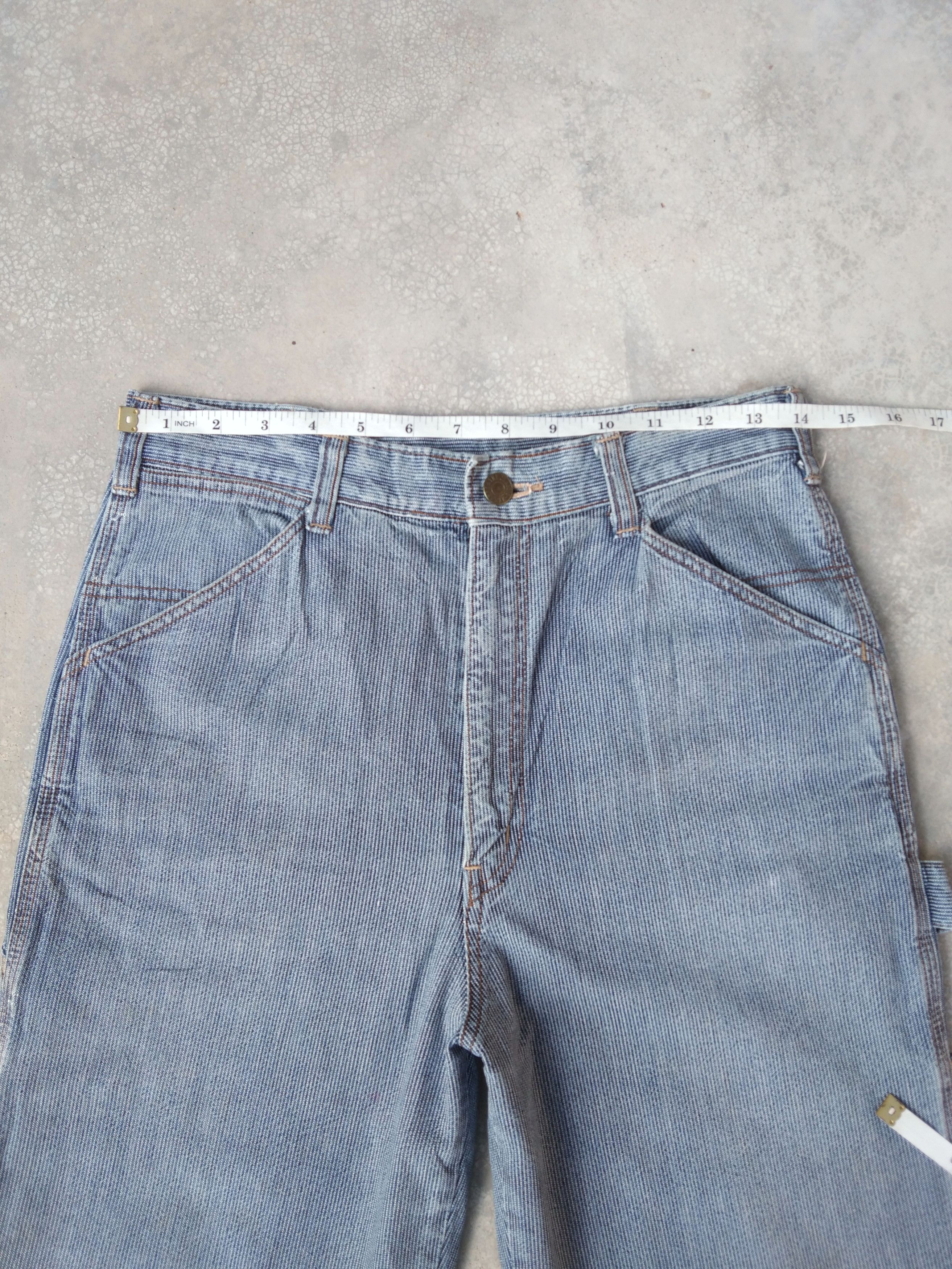 Japanese Brand × Jean × Vintage Vintage Japan Unbrand Pin Striped Carpenter Pants 28x31 Size US 28 / EU 44 - 7 Thumbnail