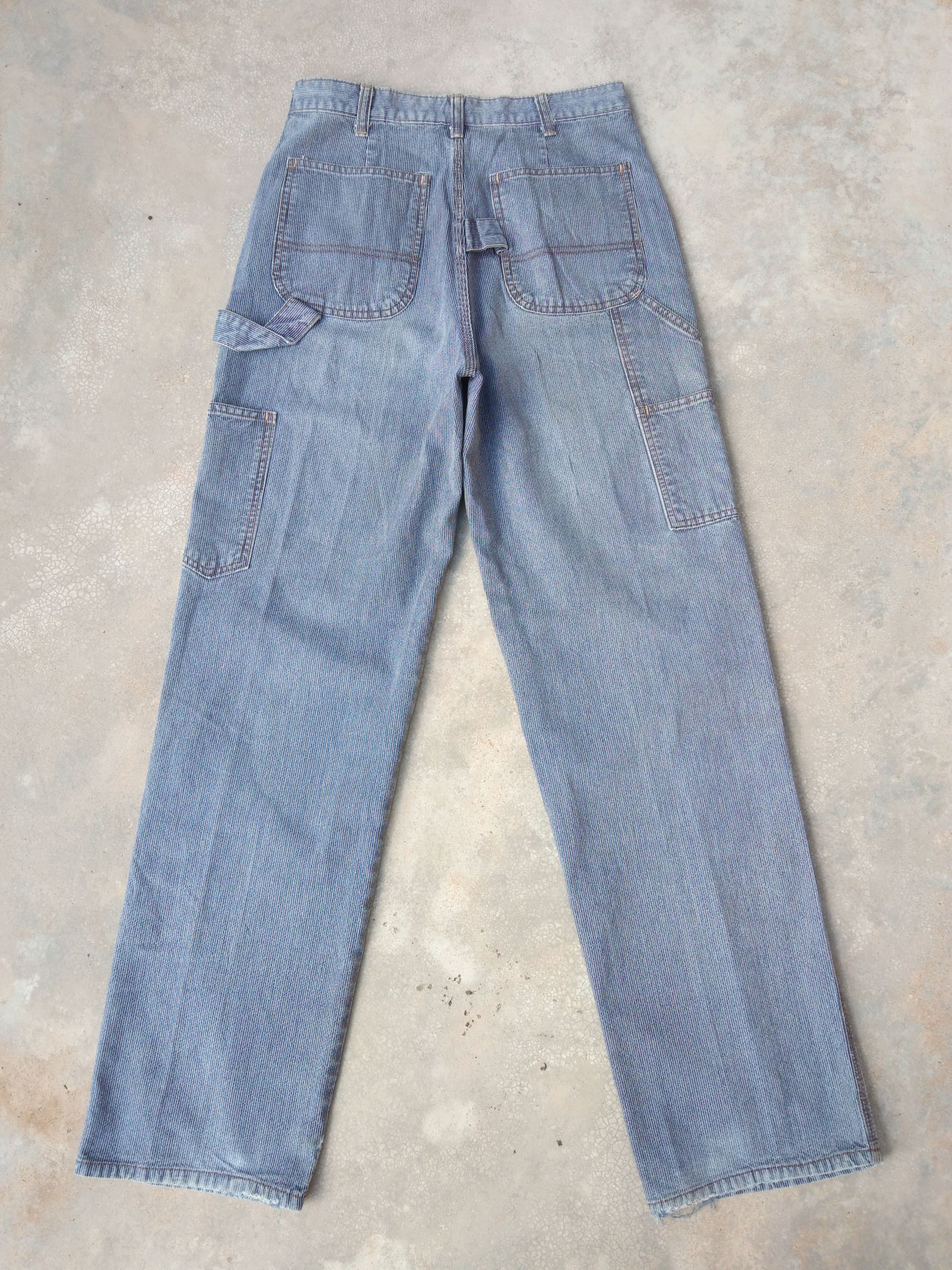 Japanese Brand × Jean × Vintage Vintage Japan Unbrand Pin Striped Carpenter Pants 28x31 Size US 28 / EU 44 - 4 Thumbnail