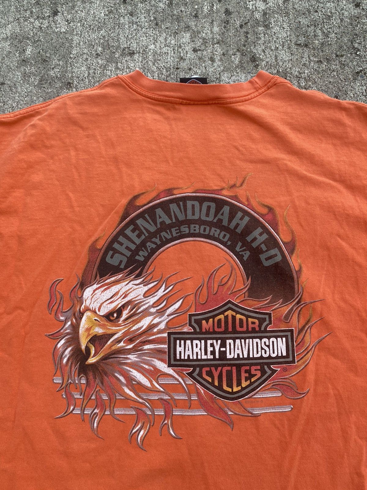 Harley Davidson × Vintage Vintage Harley Davidson Eagle Flame Faded Distressed Shirt Size US XXL / EU 58 / 5 - 7 Thumbnail