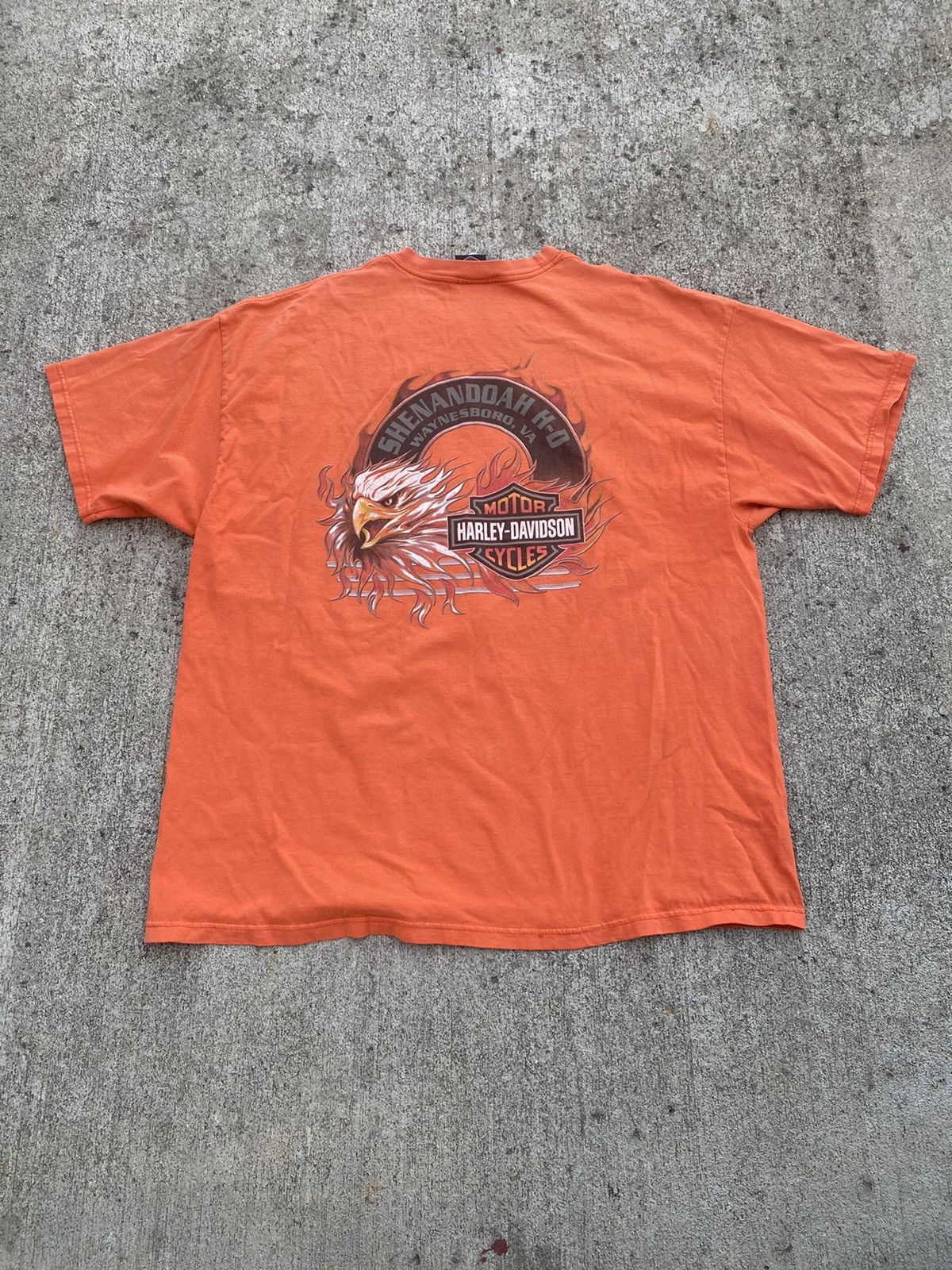 Harley Davidson × Vintage Vintage Harley Davidson Eagle Flame Faded Distressed Shirt Size US XXL / EU 58 / 5 - 6 Thumbnail