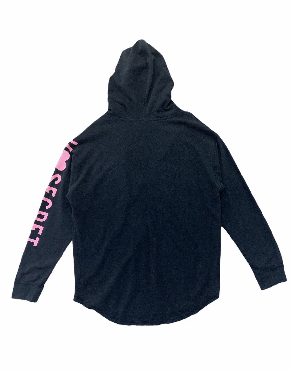 Japanese Brand × Pink VICTORIA SECRET Vntg Pink Big Logo Curved Hem Hoodie Jacket Size M / US 6-8 / IT 42-44 - 2 Thumbnail