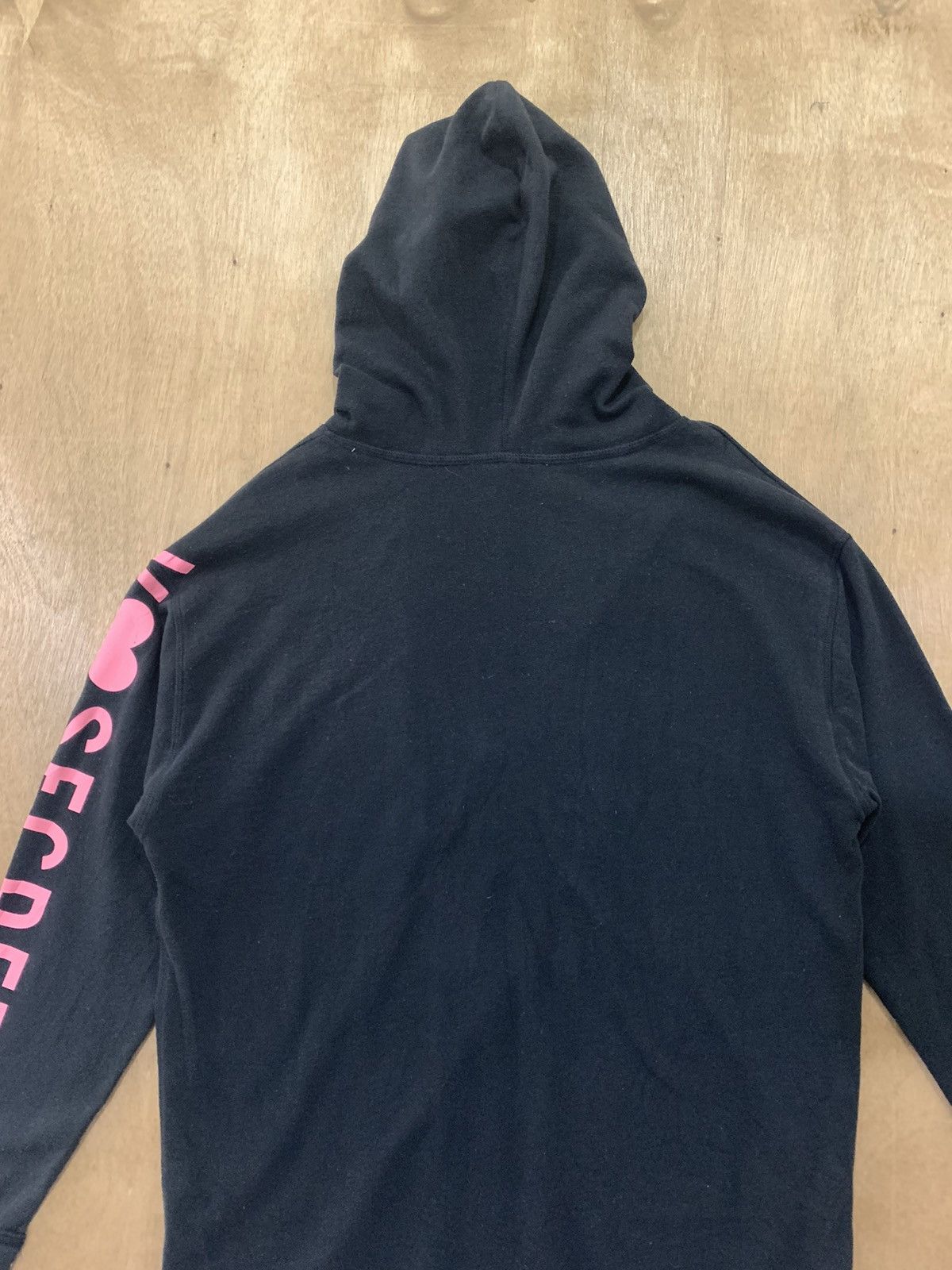 Japanese Brand × Pink VICTORIA SECRET Vntg Pink Big Logo Curved Hem Hoodie Jacket Size M / US 6-8 / IT 42-44 - 10 Thumbnail