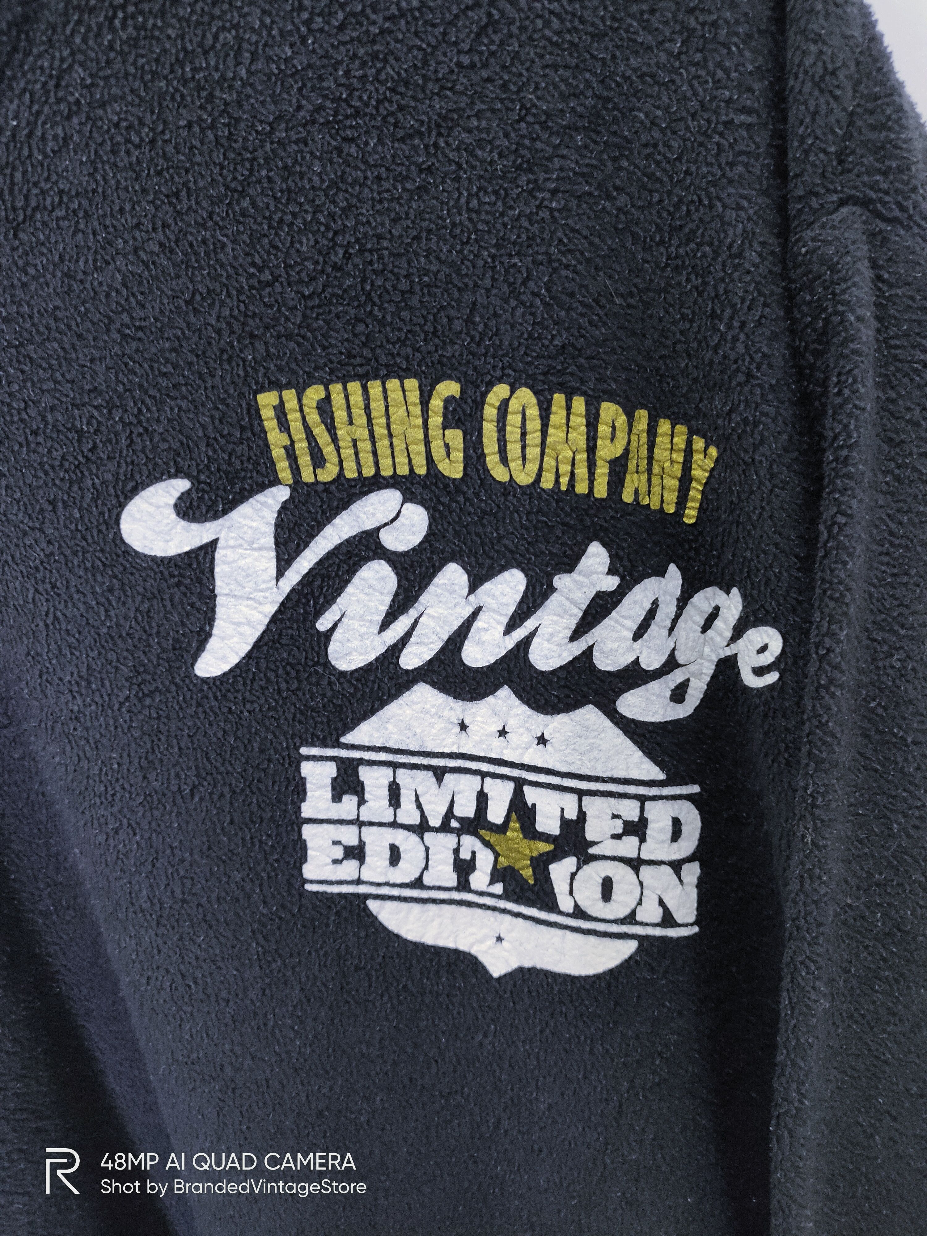 Japanese Brand Vintage LAND OF FREEDOM WARRIORS FISHING Fleece Sweatshirt Size US XL / EU 56 / 4 - 5 Thumbnail