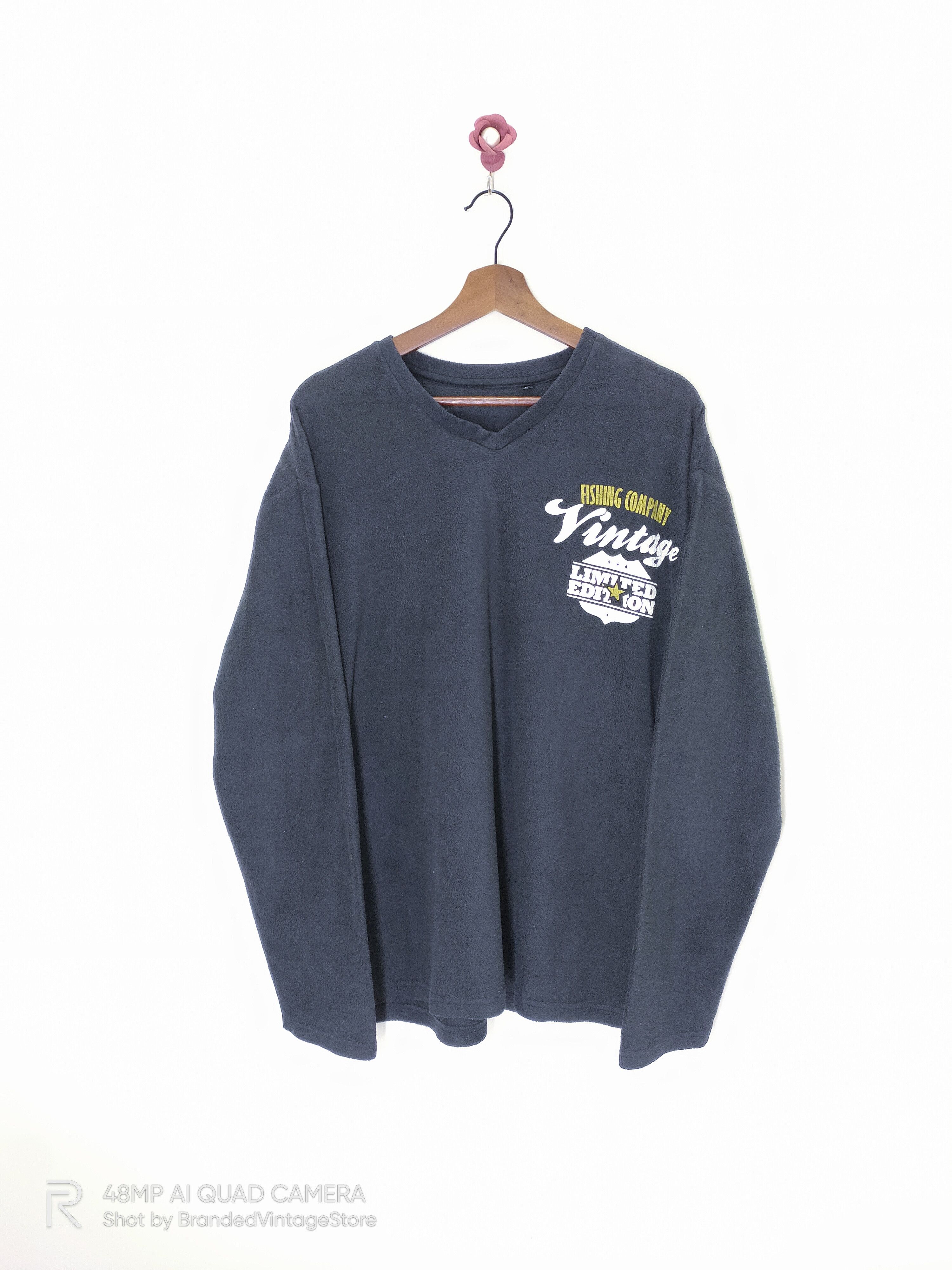 Japanese Brand Vintage LAND OF FREEDOM WARRIORS FISHING Fleece Sweatshirt Size US XL / EU 56 / 4 - 2 Thumbnail