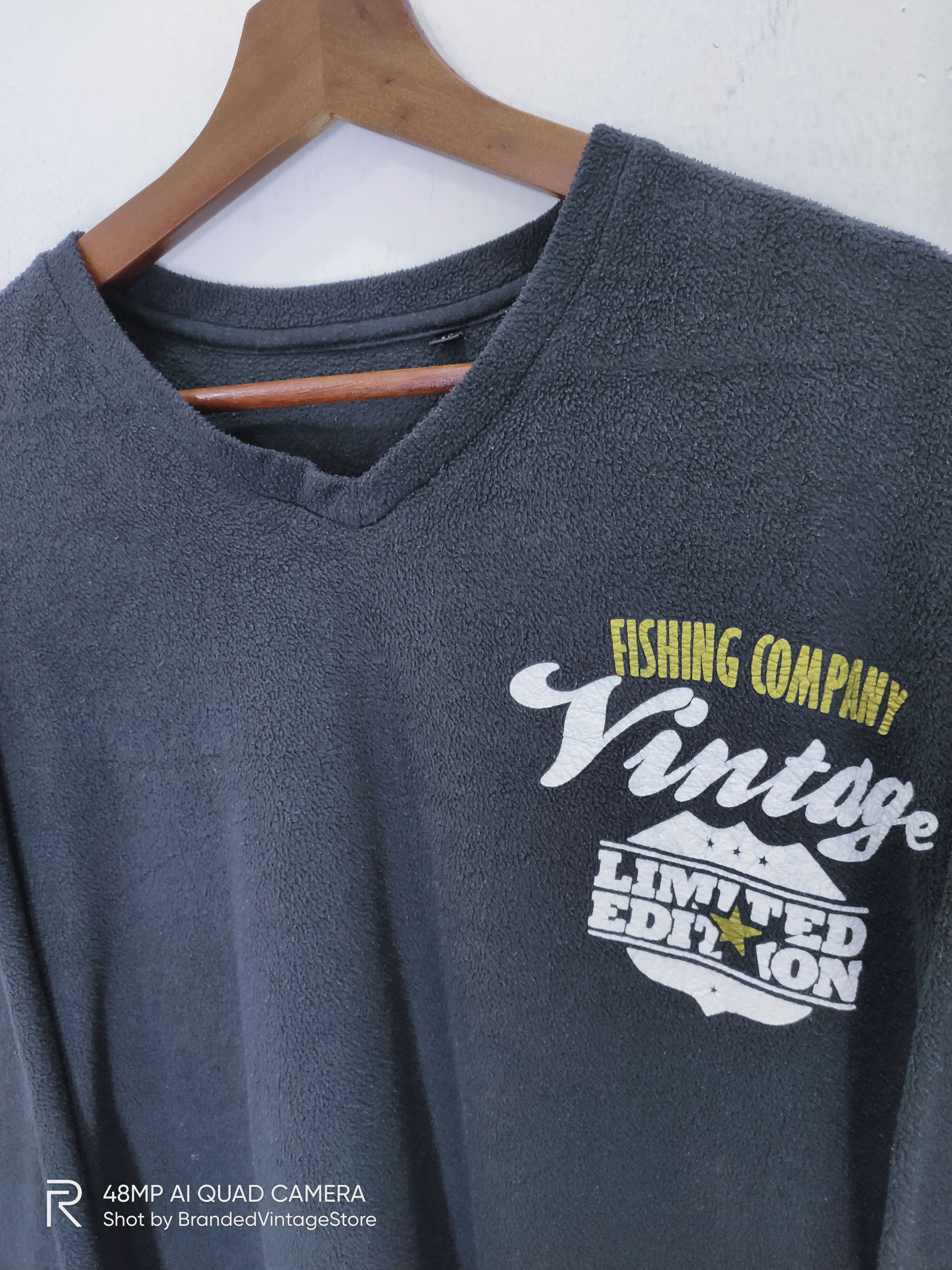 Japanese Brand Vintage LAND OF FREEDOM WARRIORS FISHING Fleece Sweatshirt Size US XL / EU 56 / 4 - 3 Thumbnail