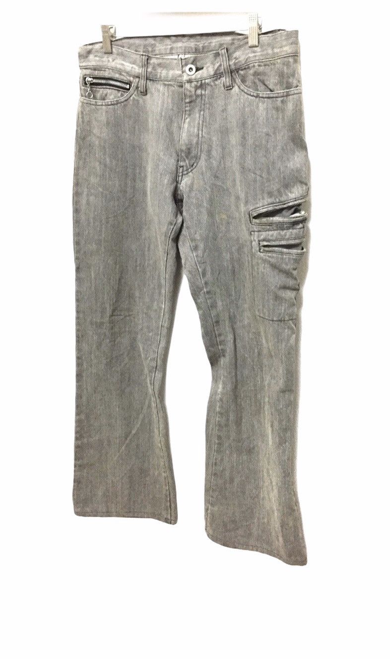 Japanese Brand Flare!!EDGE Rupert Wash denim double shark Thigh zipper Size US 32 / EU 48 - 2 Thumbnail