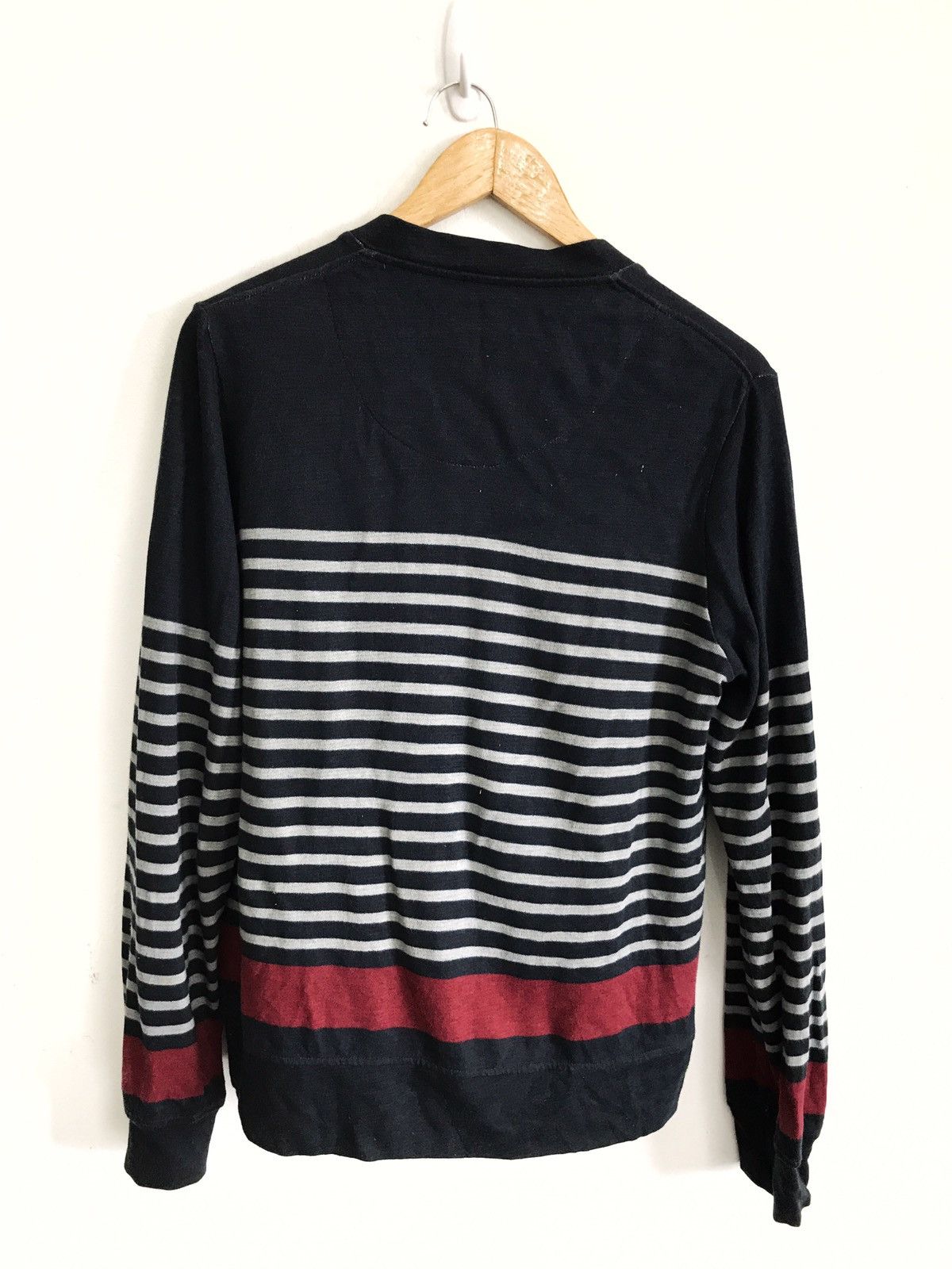 Designer × Japanese Brand Japanese Brand Back Number Stripes Button Cardigan Size US M / EU 48-50 / 2 - 2 Thumbnail