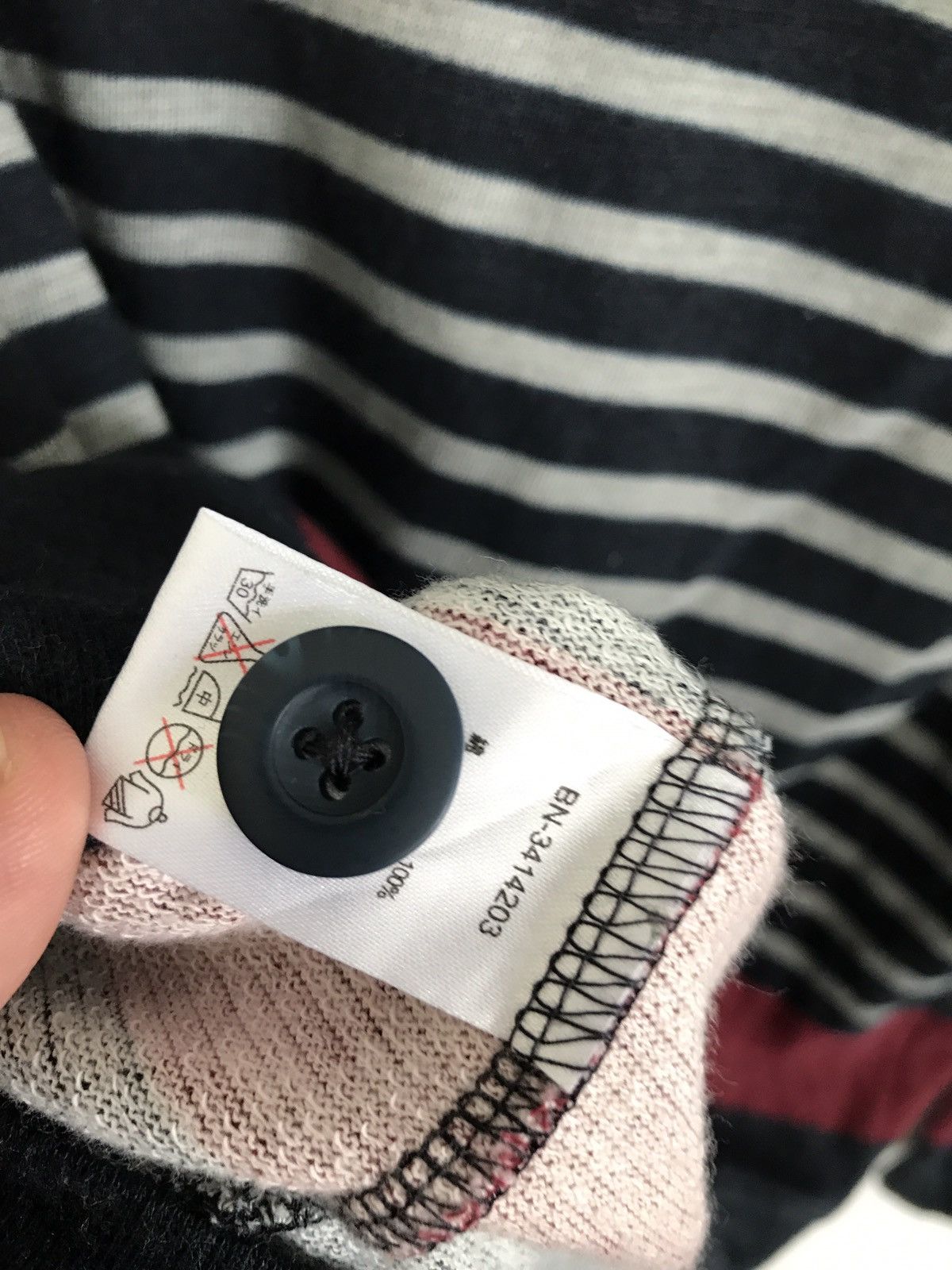 Designer × Japanese Brand Japanese Brand Back Number Stripes Button Cardigan Size US M / EU 48-50 / 2 - 5 Thumbnail